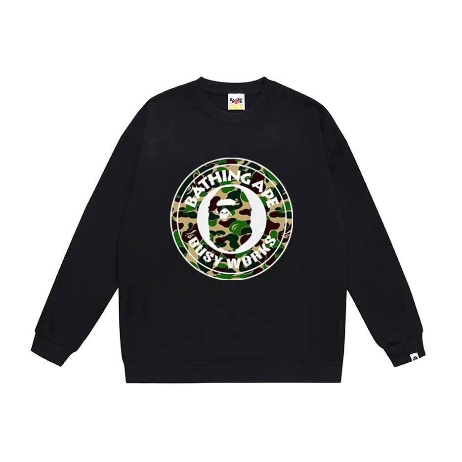 P170 model number SC301# terry 80 plus velvet 85 (top version) BAPE ape head colorful letter printed round neck sweatshirt Made of 350g large terry (drop shoulder large version) fabric, soft texture and no pilling Imported environmentally friendly printing glue The pattern is bright and three-dimensional Quality 💥Same style for men and women The upper body is fashionable Colors: black and red white and red gray red black and blue white and blue gray and blue black and green white and gray green Size: S M L XL XXL