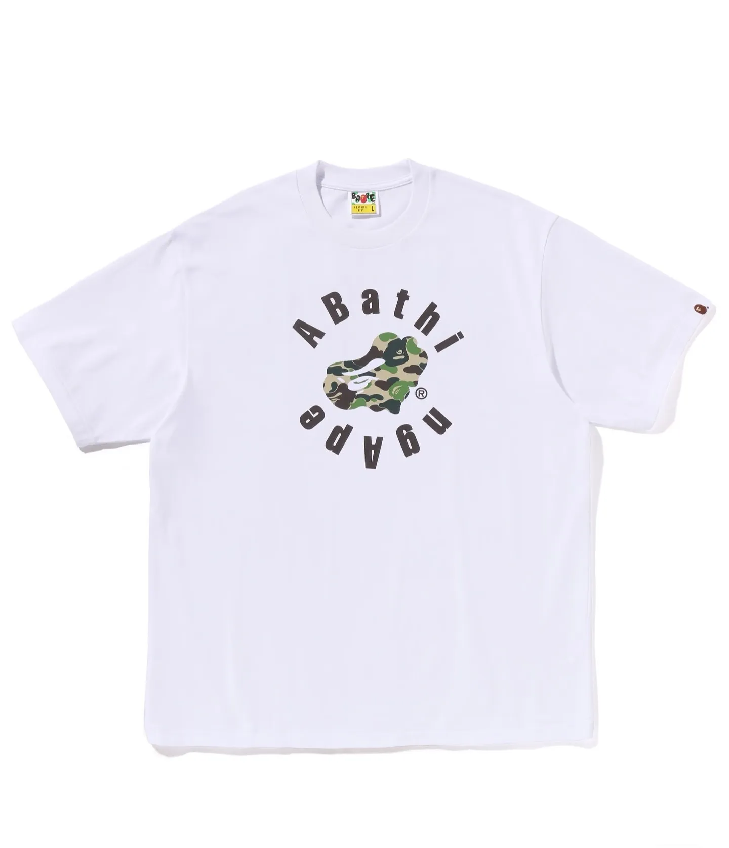 P110 001193 BAPE camouflage ape print short-sleeved T-shirt, same style for men and women, size smlxlxxl, black and white