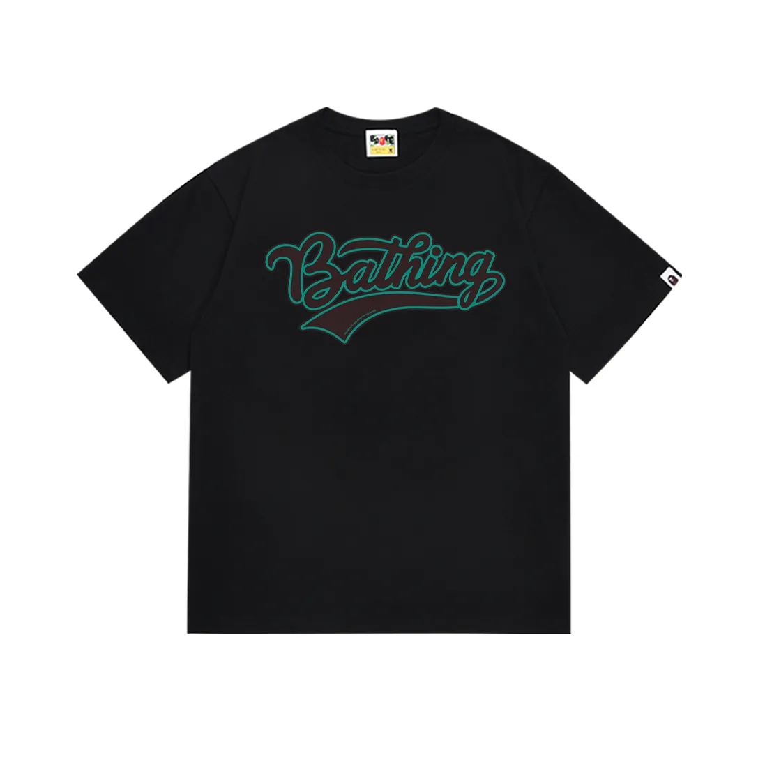 SC235#p110💰 (top version) BAPE word ape head letter printed round neck short-sleeved T-shirt Made of 260 grams of high-quality high-weave pure cotton fabric, double yarn combed, soft and non-pilling texture, imported environmentally friendly printing glue, bright and three-dimensional pattern, quality 💥Same style for men and women. The upper body is trendy. Color: black white Size: S M L XL XXL