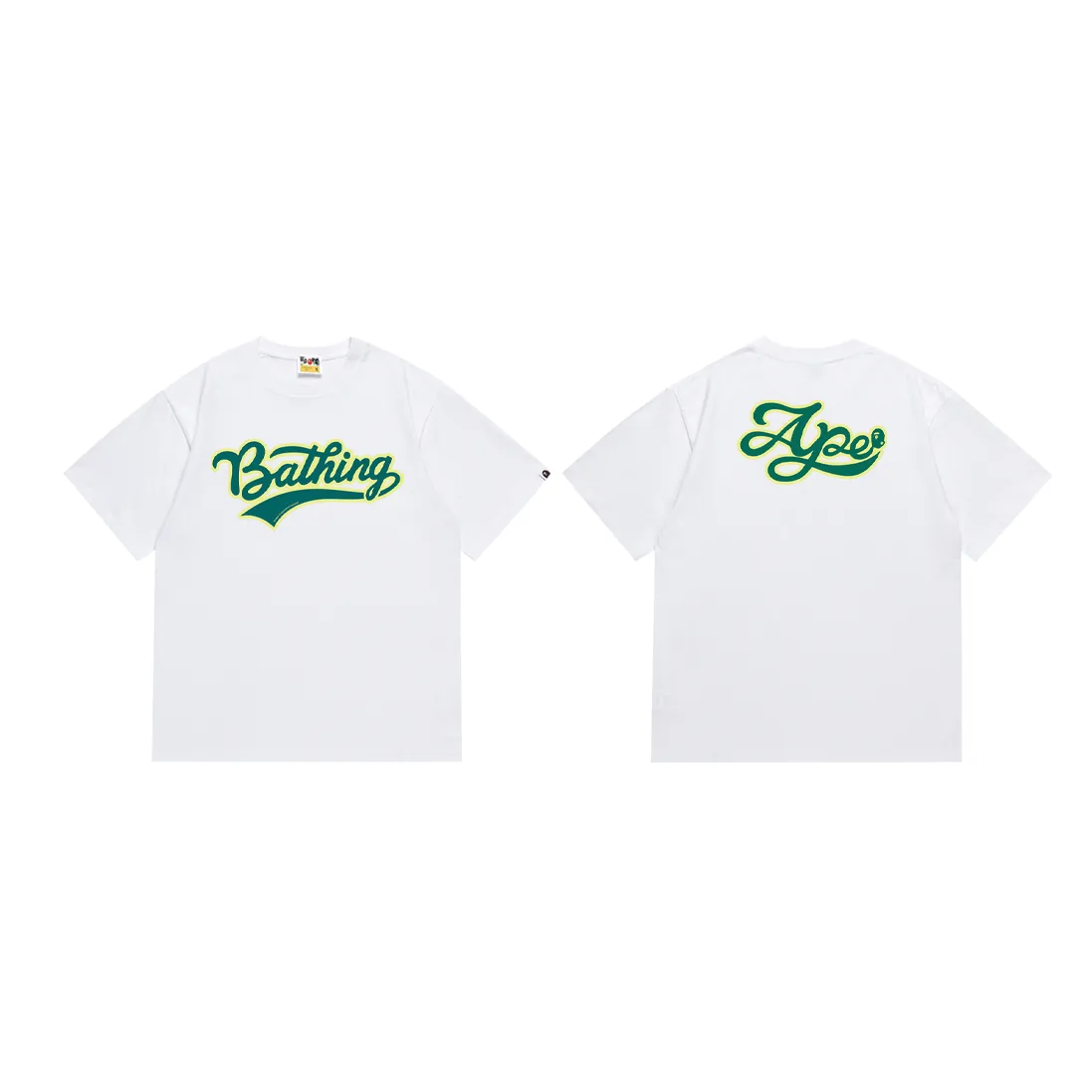 SC235#p110💰 (top version) BAPE word ape head letter printed round neck short-sleeved T-shirt Made of 260 grams of high-quality high-weave pure cotton fabric, double yarn combed, soft and non-pilling texture, imported environmentally friendly printing glue, bright and three-dimensional pattern, quality 💥Same style for men and women. The upper body is trendy. Color: black white Size: S M L XL XXL