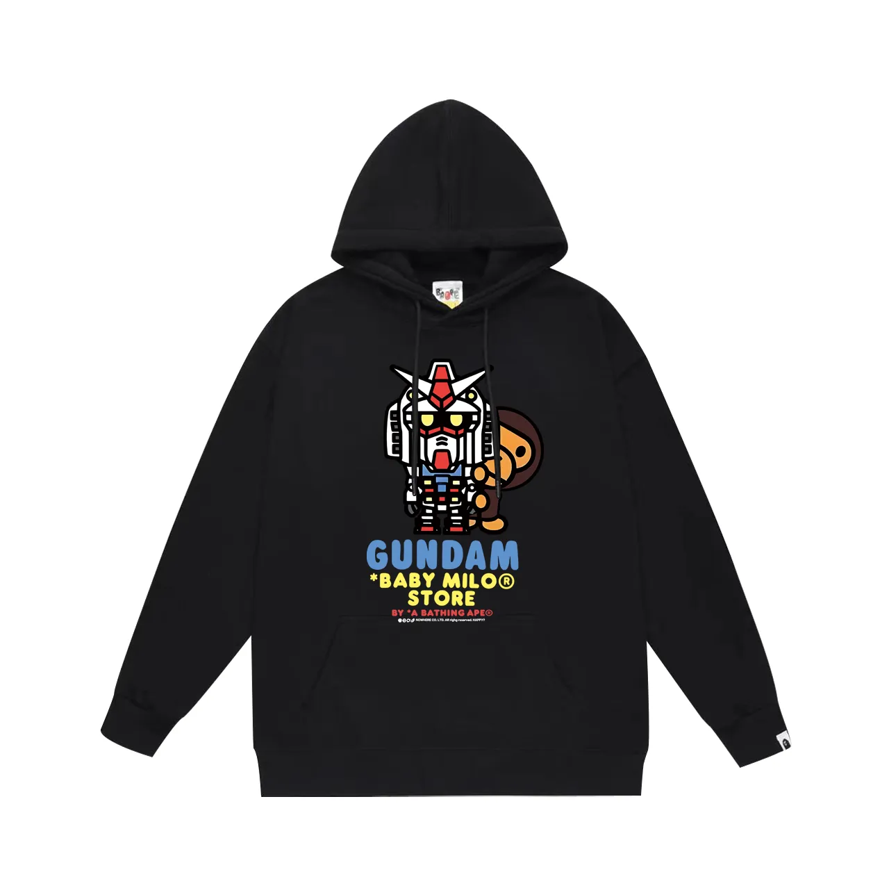 P160 model number SC789# terry 80 plus velvet 90 (top version) BAPE robot monkey cartoon animation pattern printed hooded sweatshirt. Made of 380g large terry (drop shoulder large version) fabric. The texture is soft and non-pilling. Imported environmentally friendly printing glue. The pattern is bright and three-dimensional. Quality 💥Same style for men and women. The upper body is trendy. Color: black white gray Size: S M L XL XXL