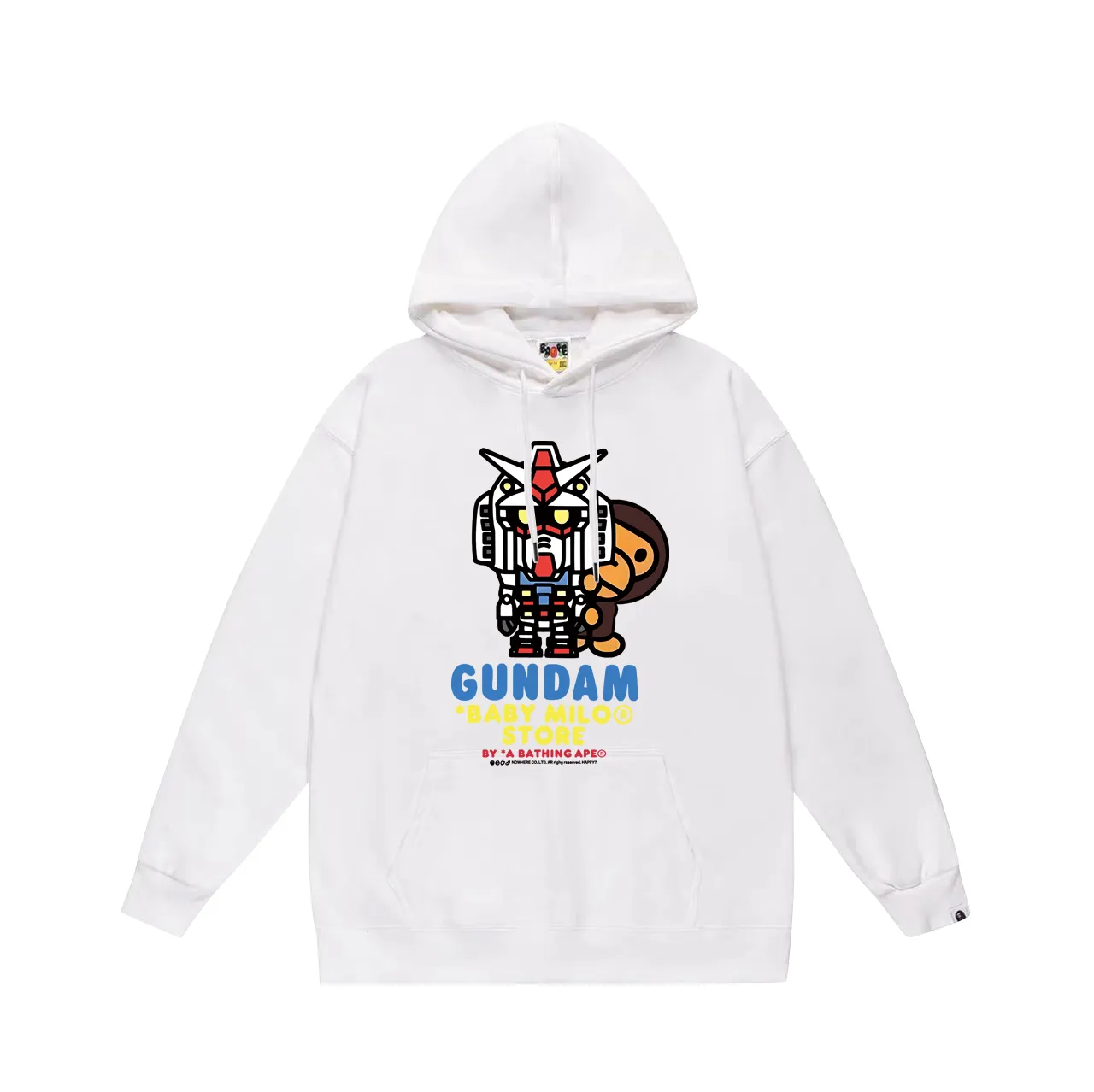 P160 model number SC789# terry 80 plus velvet 90 (top version) BAPE robot monkey cartoon animation pattern printed hooded sweatshirt. Made of 380g large terry (drop shoulder large version) fabric. The texture is soft and non-pilling. Imported environmentally friendly printing glue. The pattern is bright and three-dimensional. Quality 💥Same style for men and women. The upper body is trendy. Color: black white gray Size: S M L XL XXL