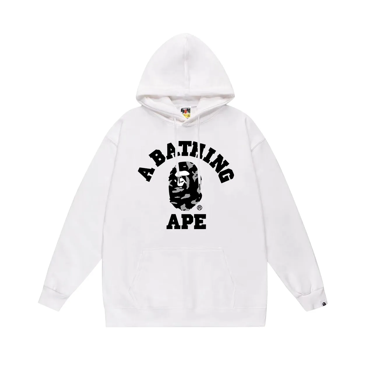 Model No. SC717# Terry p160 plus velvet 180💰 (top version) BAPE percussion camouflage ape head letter printed hooded sweatshirt. Made of 380g large terry (drop shoulder large version) fabric. The texture is soft and non-pilling. Imported environmentally friendly printing glue. The pattern is bright and three-dimensional. Quality💥Same style for men and women. The upper body is trendy. Color: black white gray Size: S M L XL XXL