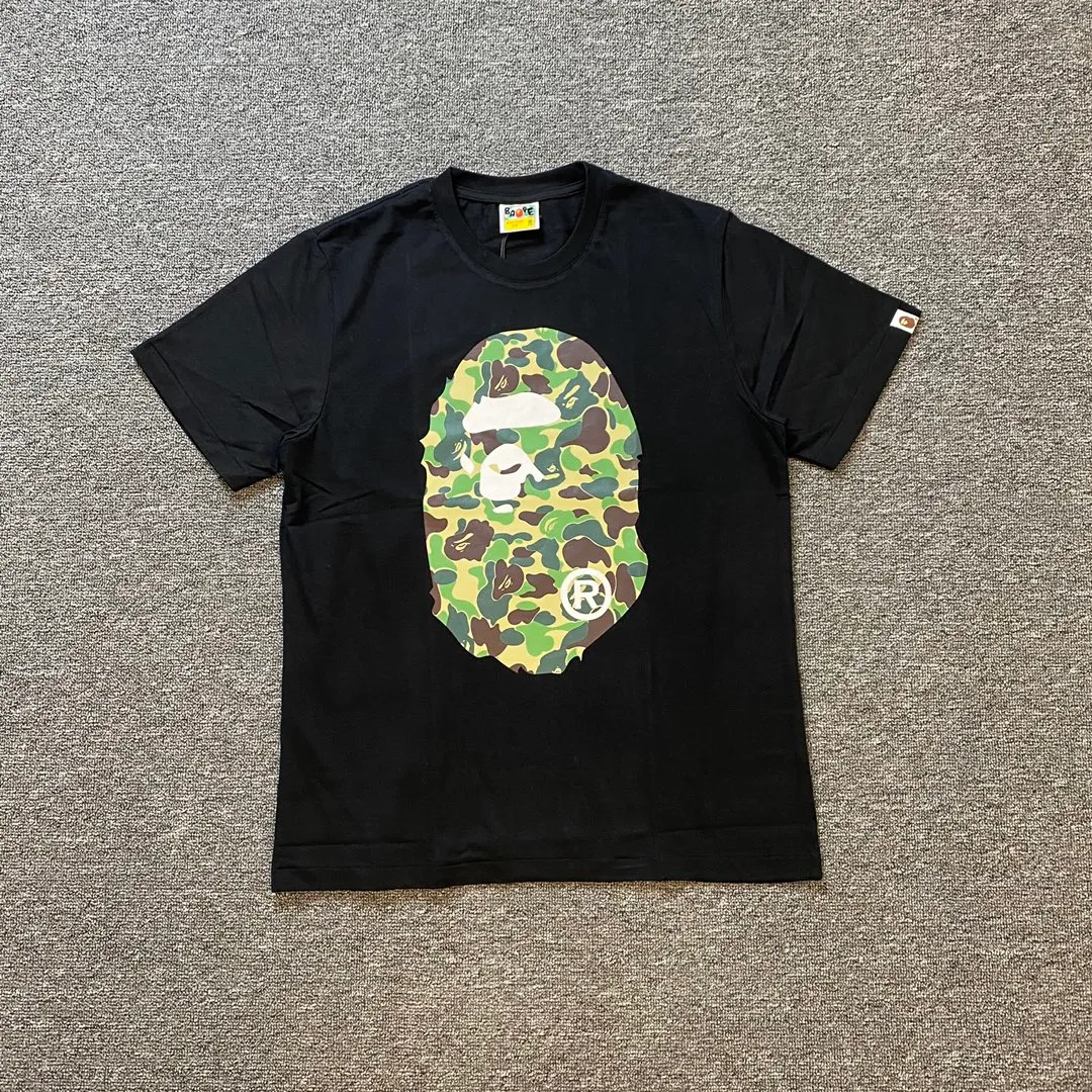 💰140 Bape Abc Blue Pink Green Camouflage Ape Man Reappearance 280g Couple Model: S-XXL [White Green Black Green White Blue Black Blue White Pink Black Pink]