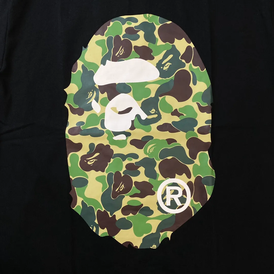 💰140 Bape Abc Blue Pink Green Camouflage Ape Man Reappearance 280g Couple Model: S-XXL [White Green Black Green White Blue Black Blue White Pink Black Pink]