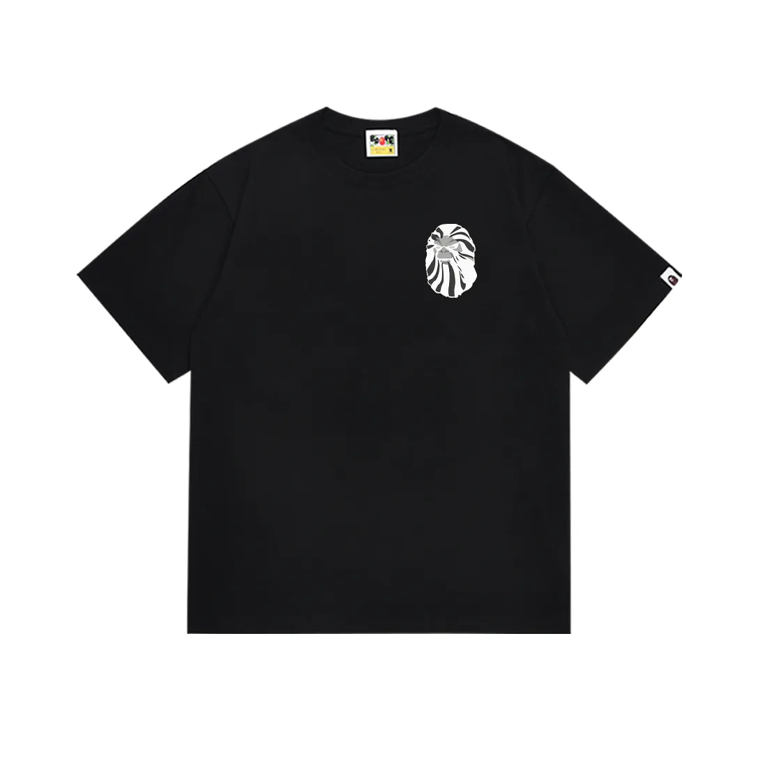 P110 SC050# (top version) BAPE ape head letter printed short-sleeved T-shirt with big ape on the back Made of 260 grams of high-quality high-weave pure cotton fabric, double yarn combed, soft texture and no pilling Imported environmentally friendly printing glue, bright and three-dimensional pattern, quality 💥Same style for men and women, the upper body is fashionable Color: black and white Size: S M L XL XXL