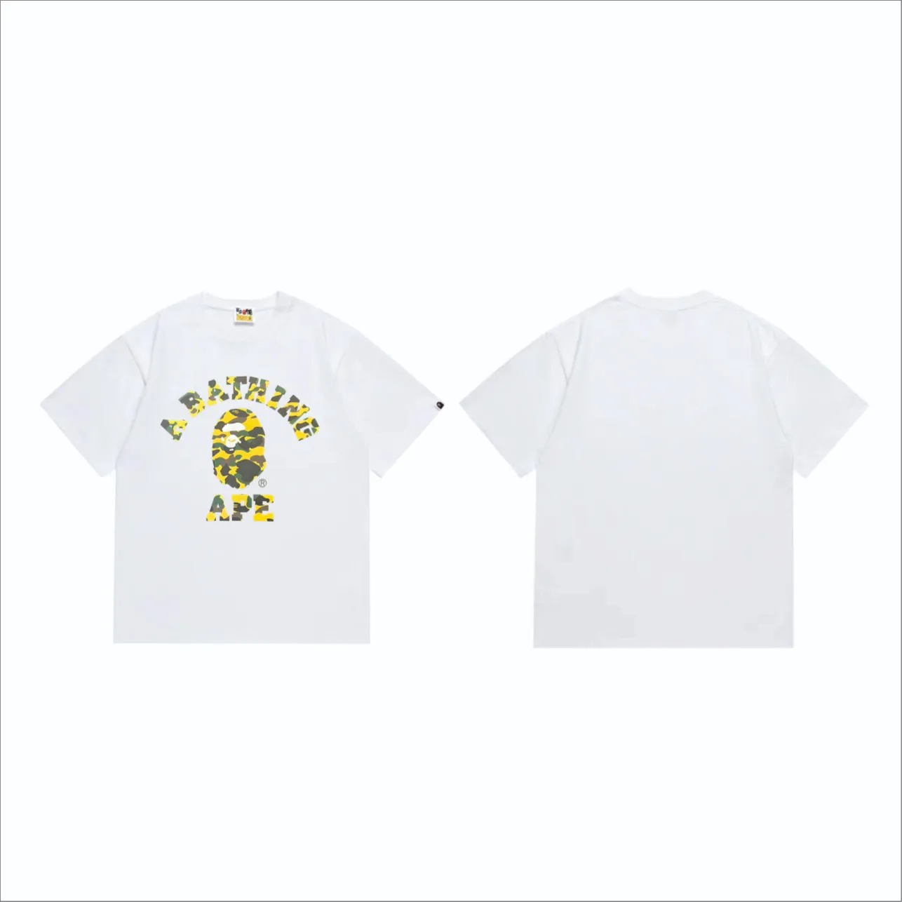 SC249#p110💰 (top version) BAPE camouflage ape head letter printed short-sleeved T-shirt Made of 260 grams of high-quality high-weave pure cotton fabric, double yarn combed, soft texture without pilling, imported environmentally friendly printing glue, bright and three-dimensional pattern, quality 💥unisex style, the upper body is fashionable Color: black red white red black purple white purple black yellow white yellow black blue white blue black camouflage green white camouflage green Size: S M L XL XXL