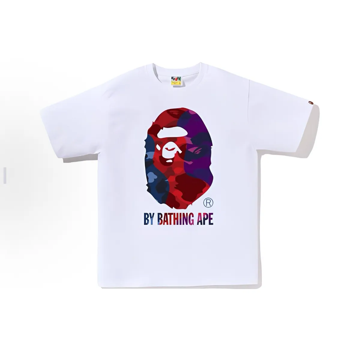 P110 001156 BAPE round neck short-sleeved T-shirt, same style for men and women, size smlxlxxl, black and white