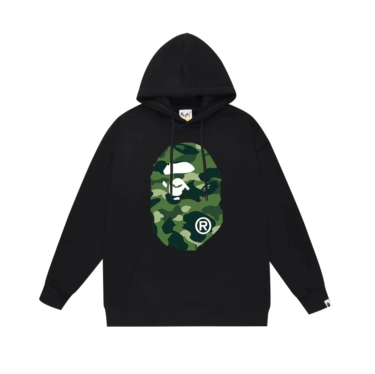 Model number SC660#terry p160 plus velvet p180💰 (top version) BAPE double-sided camouflage ape head print hooded sweatshirt. Made of 380g large terry 430g silver fox velvet (drop shoulder large version) fabric. The texture is soft and non-pilling. Imported environmentally friendly printing glue. The pattern is bright and three-dimensional. Quality💥Same style for men and women. The upper body is trendy. Color: black green white green gray green Size: S M L XL XXL