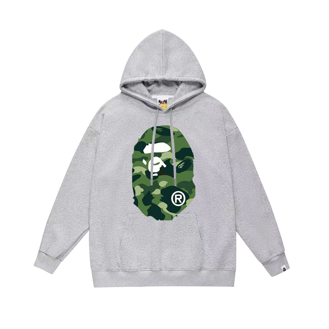 Model number SC660#terry p160 plus velvet p180💰 (top version) BAPE double-sided camouflage ape head print hooded sweatshirt. Made of 380g large terry 430g silver fox velvet (drop shoulder large version) fabric. The texture is soft and non-pilling. Imported environmentally friendly printing glue. The pattern is bright and three-dimensional. Quality💥Same style for men and women. The upper body is trendy. Color: black green white green gray green Size: S M L XL XXL