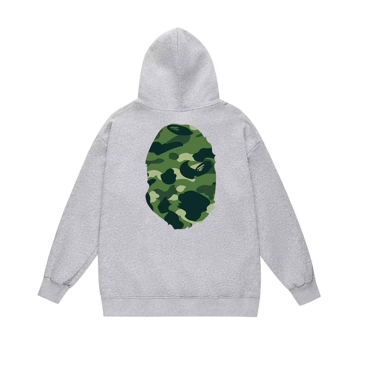 Model number SC660#terry p160 plus velvet p180💰 (top version) BAPE double-sided camouflage ape head print hooded sweatshirt. Made of 380g large terry 430g silver fox velvet (drop shoulder large version) fabric. The texture is soft and non-pilling. Imported environmentally friendly printing glue. The pattern is bright and three-dimensional. Quality💥Same style for men and women. The upper body is trendy. Color: black green white green gray green Size: S M L XL XXL