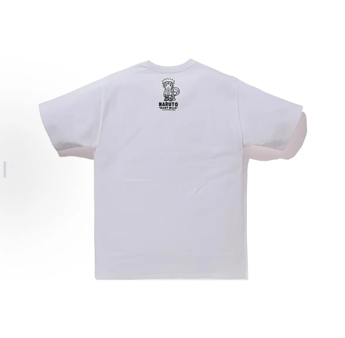 P110 001111 A BATHING APE Bape Milo Tee joint Naruto character logo printed short-sleeved T-shirt, same style for men and women, size smlxlxxl, black and white