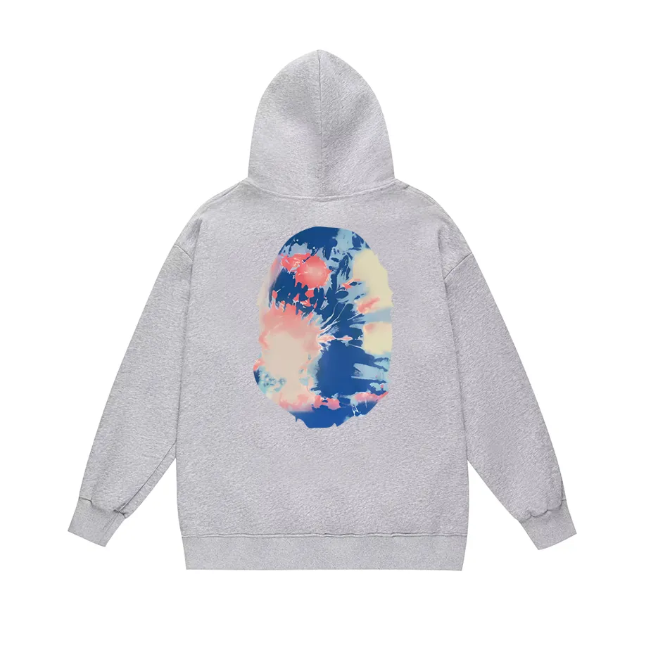 P190 model number SC615# terry 85 plus velvet 95 (top version) BAPE ape head print hooded sweatshirt Made of 380g large terry (large version with dropped shoulders) fabric, soft texture and no pilling Imported environmentally friendly printing glue The pattern is bright and three-dimensional Quality 💥Same style for men and women The upper body is fashionable Color: black white gray Size: S M L XL XXL