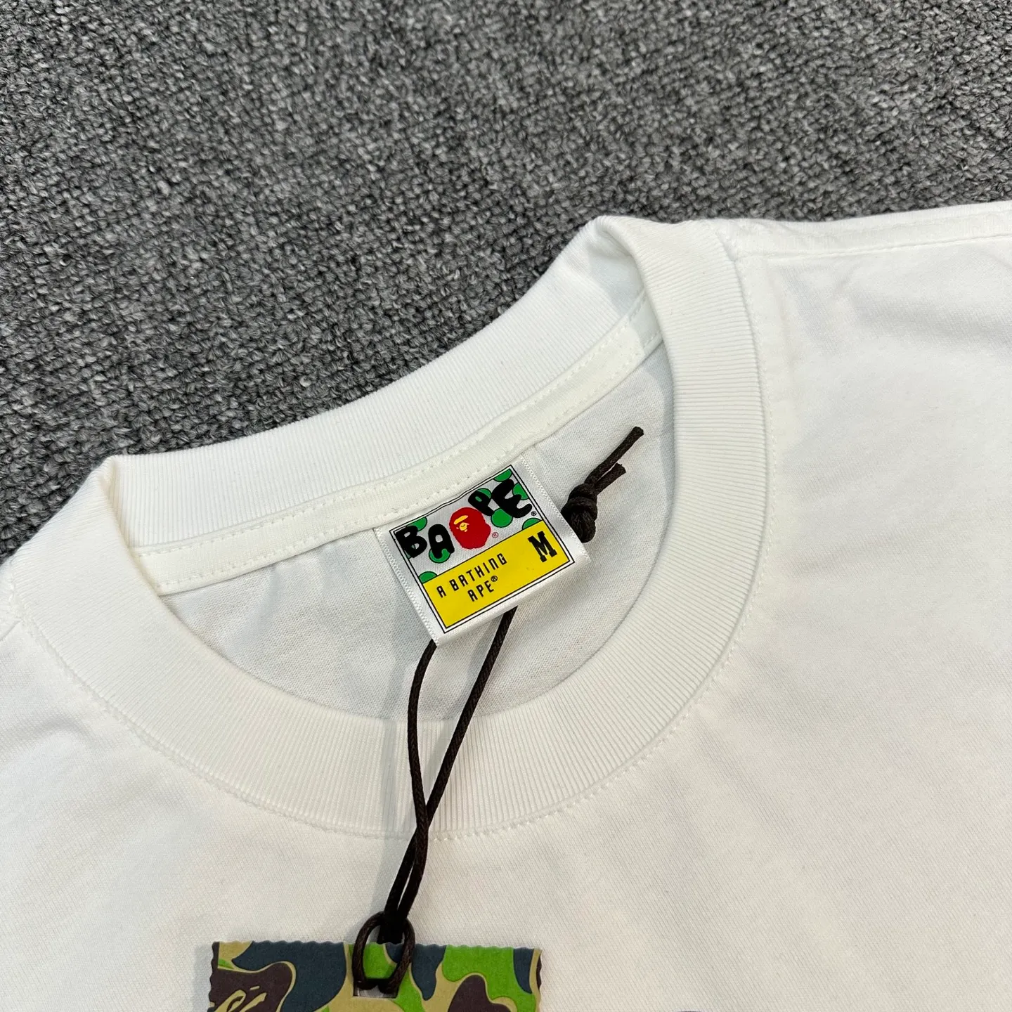 💰140 BAPE SS25 ABC CAMO series Cartoon ape orangutan pattern printing 280g weight linen cotton fabric ZP version Couple model: S-XXL [black pink white pink black blue white blue black green white green]