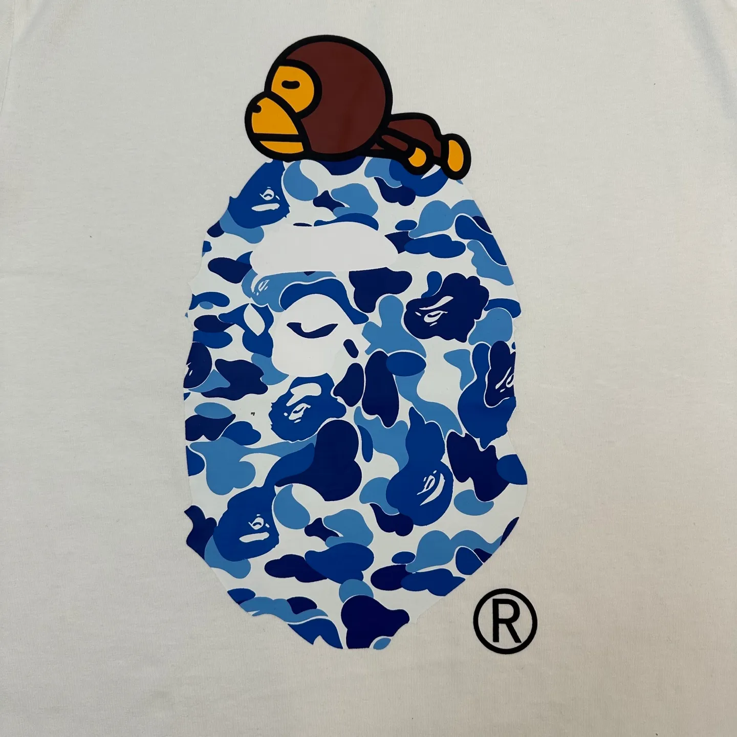 💰140 BAPE SS25 ABC CAMO series Cartoon ape orangutan pattern printing 280g weight linen cotton fabric ZP version Couple model: S-XXL [black pink white pink black blue white blue black green white green]
