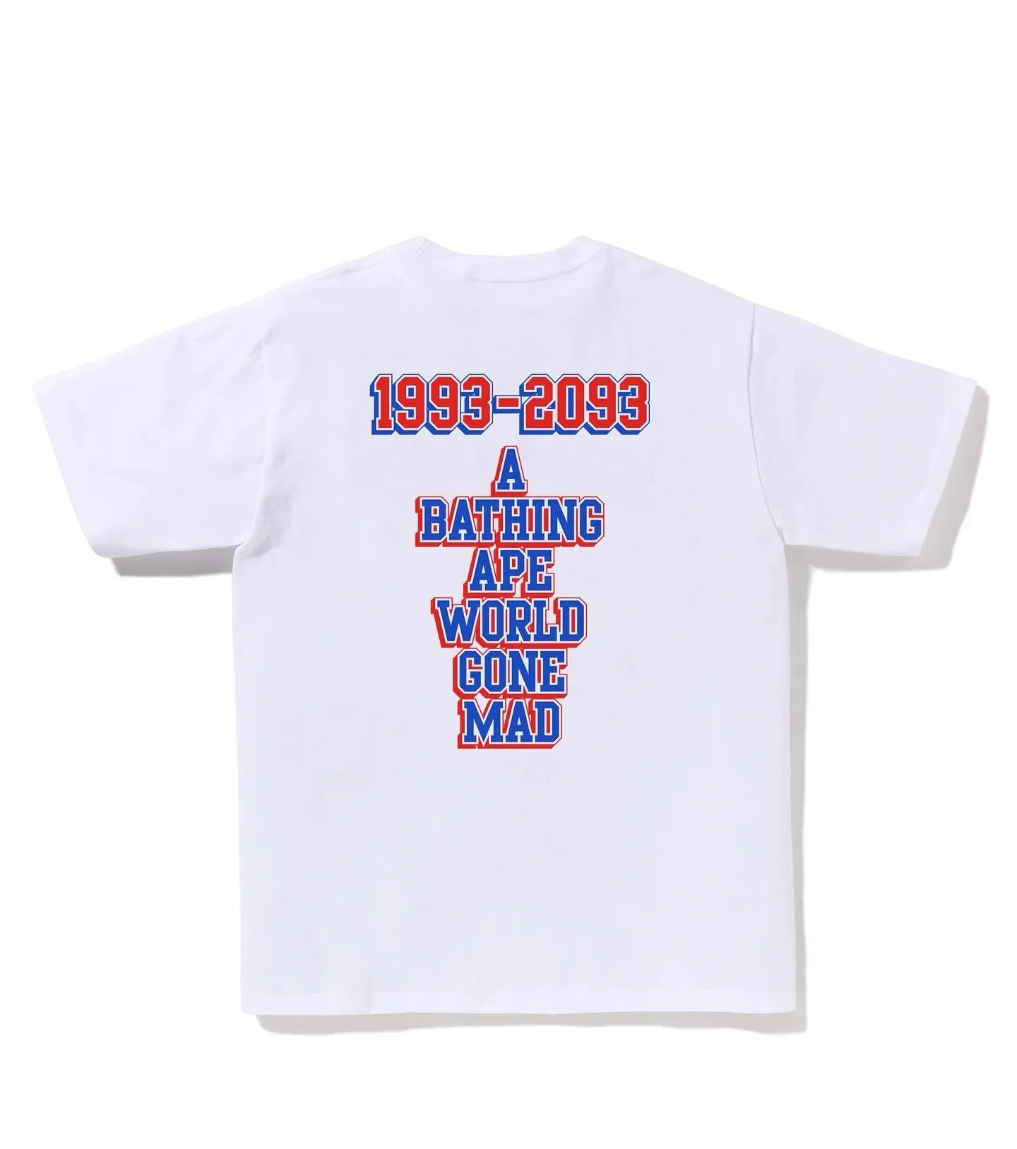 P110 001154 Bape letter printed short-sleeved T-shirt, same style for men and women, size smlxlxxl, white and blue, white and black