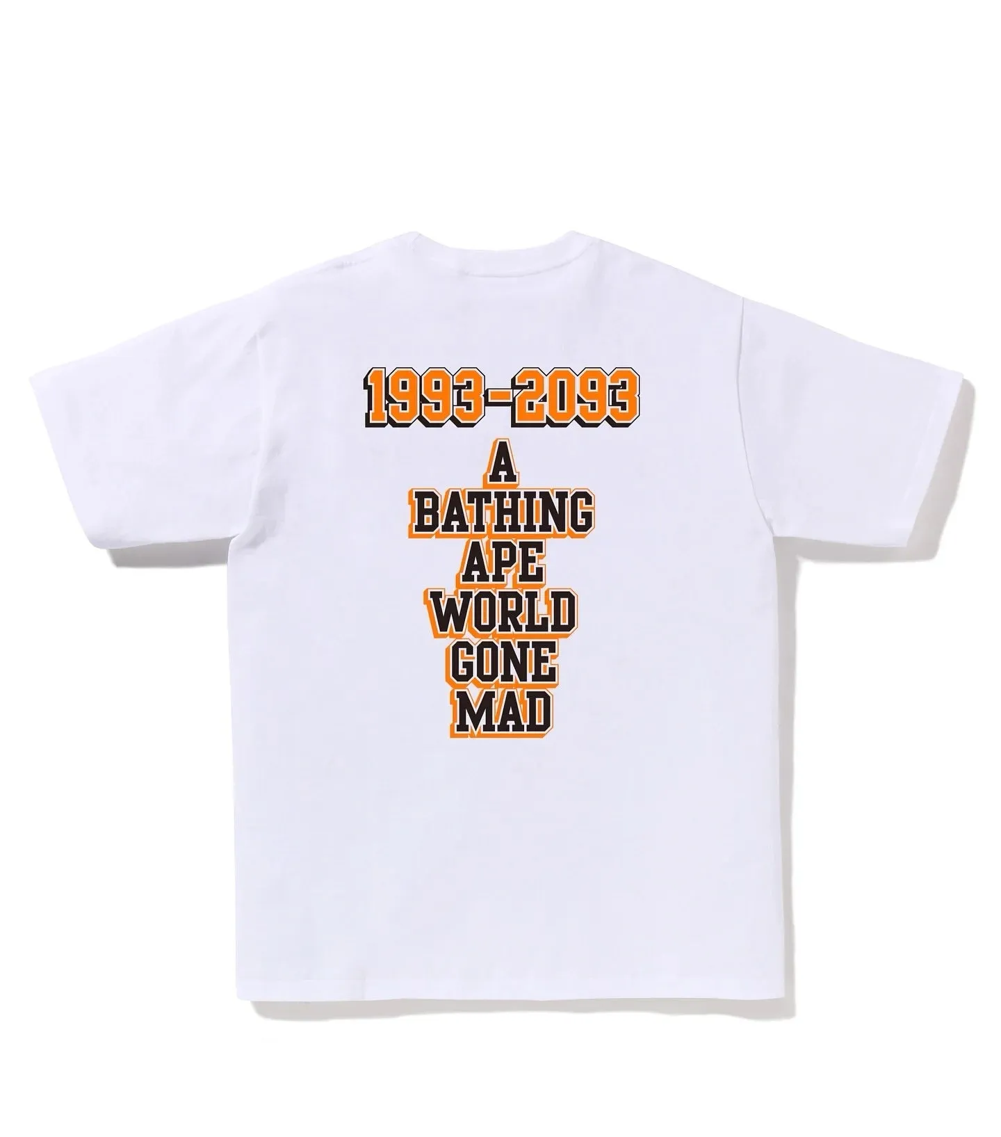 P110 001154 Bape letter printed short-sleeved T-shirt, same style for men and women, size smlxlxxl, white and blue, white and black