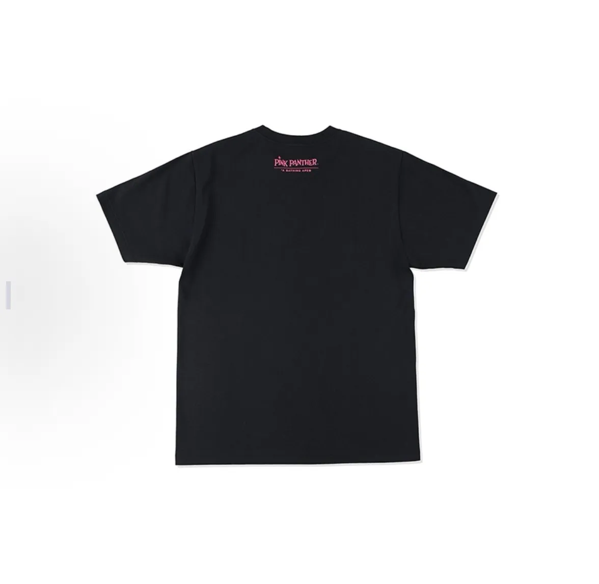 P110 001187 BAPE x PINK PANTHER joint model Ape Logo printed round neck short-sleeved T-shirt, same style for men and women, size smlxlxxl, black and white