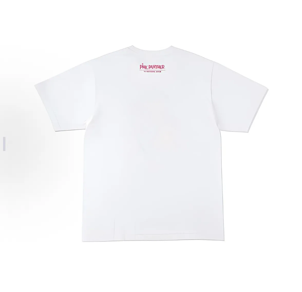 P110 001187 BAPE x PINK PANTHER joint model Ape Logo printed round neck short-sleeved T-shirt, same style for men and women, size smlxlxxl, black and white