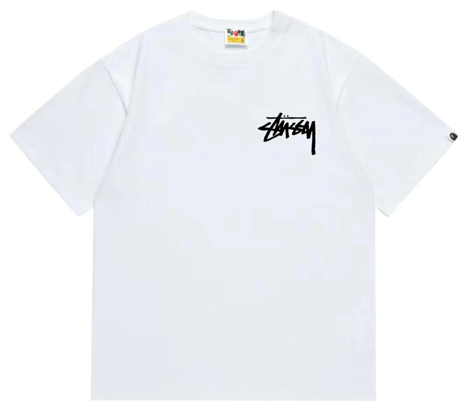 SC201#p110💰 (Top version) BAPE×Stussy co-branded Stussy letter ape print T-shirt Made of 260 grams of high-quality high-weave pure cotton fabric, double yarn combed, soft and non-pilling, imported environmentally friendly printing glue, bright and three-dimensional pattern, quality 💥Same style for men and women, the upper body is fashionable Color: black and white, gray and white, pink and white, red and white, white and black, gray and black, pink and black, red and black Size: S M L XL XXL