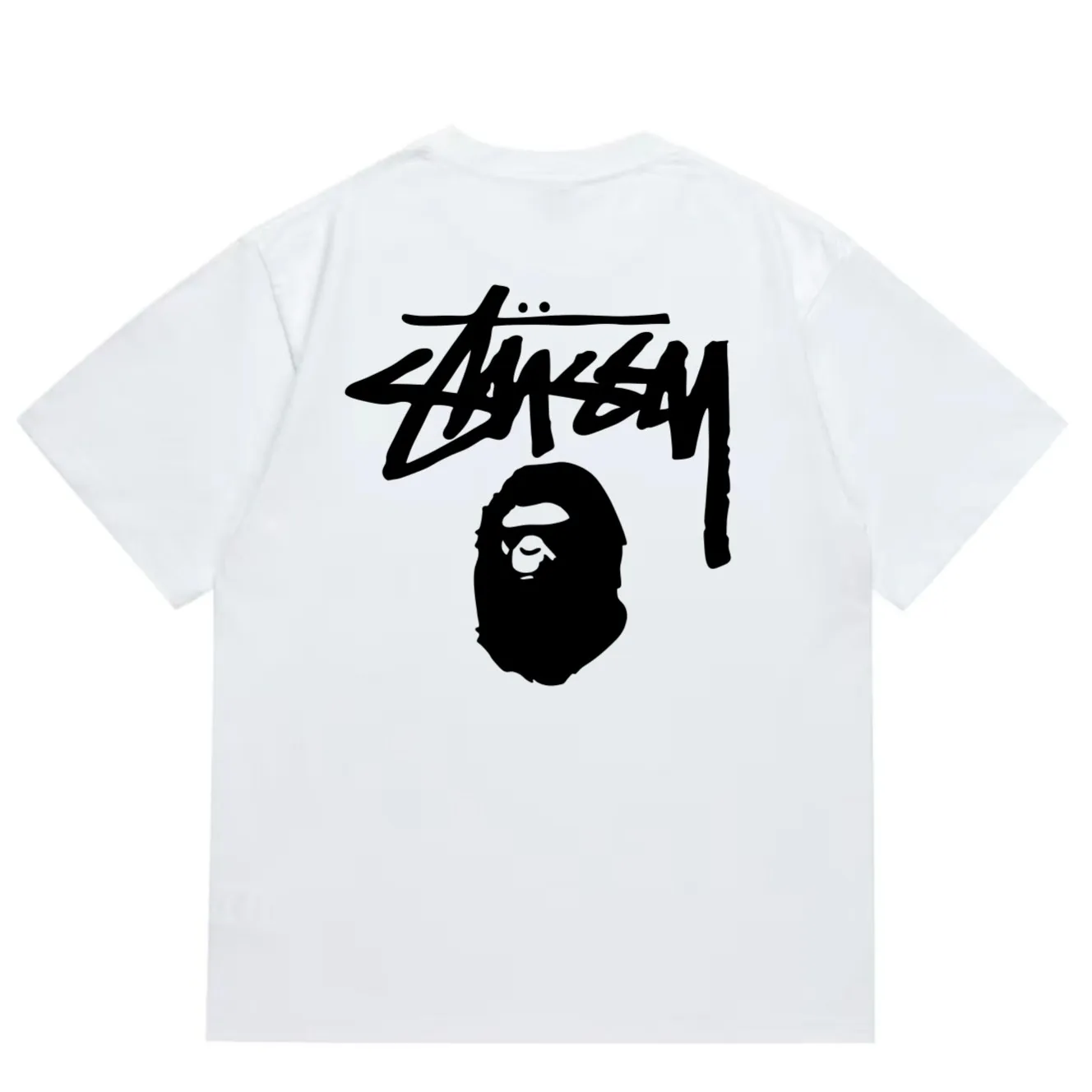SC201#p110💰 (Top version) BAPE×Stussy co-branded Stussy letter ape print T-shirt Made of 260 grams of high-quality high-weave pure cotton fabric, double yarn combed, soft and non-pilling, imported environmentally friendly printing glue, bright and three-dimensional pattern, quality 💥Same style for men and women, the upper body is fashionable Color: black and white, gray and white, pink and white, red and white, white and black, gray and black, pink and black, red and black Size: S M L XL XXL