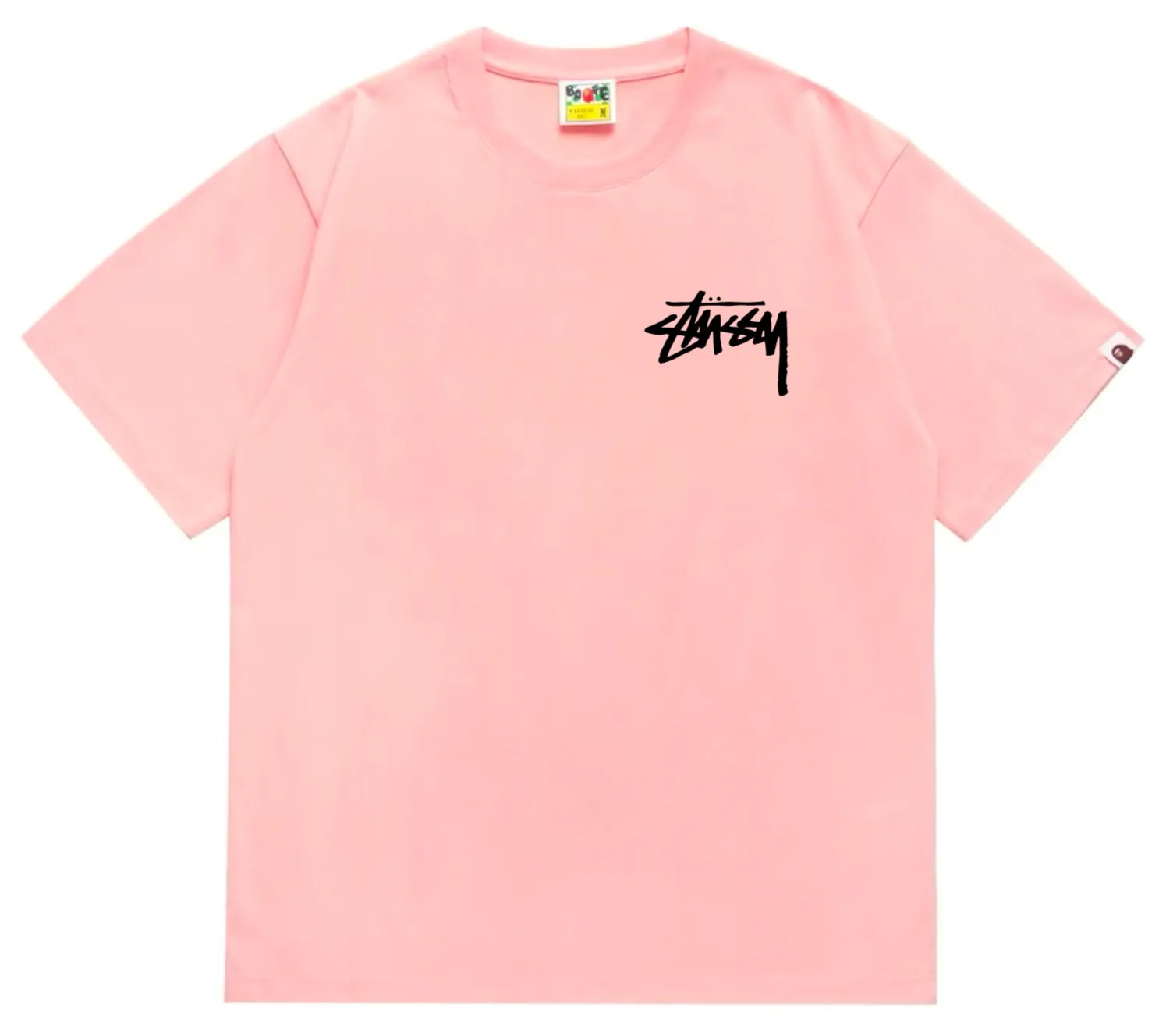 SC201#p110💰 (Top version) BAPE×Stussy co-branded Stussy letter ape print T-shirt Made of 260 grams of high-quality high-weave pure cotton fabric, double yarn combed, soft and non-pilling, imported environmentally friendly printing glue, bright and three-dimensional pattern, quality 💥Same style for men and women, the upper body is fashionable Color: black and white, gray and white, pink and white, red and white, white and black, gray and black, pink and black, red and black Size: S M L XL XXL