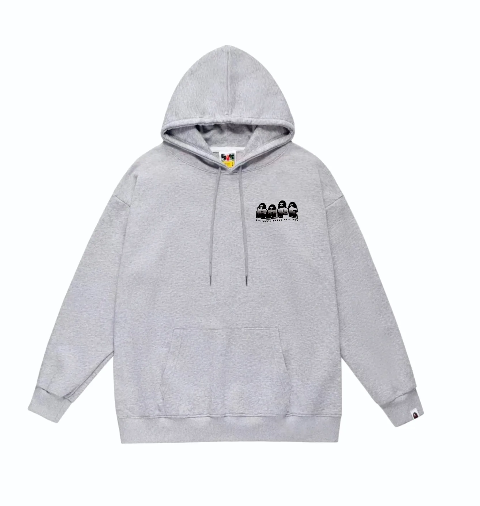 P160 model number SC858# terry 80 plus velvet 90 (top version) BAPE DISTORTION twisted camouflage ape head print hooded sweatshirt Made of 380g large terry (drop shoulder large version) fabric, soft and non-pilling, imported environmentally friendly printing glue, bright and three-dimensional pattern, quality 💥Same style for men and women, the upper body is fashionable Color: black white gray Size: S M L XL XXL