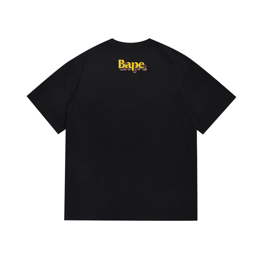SC085#p110💰 (Top version) BAPE ape head colorful letters printed three-dimensional effect short-sleeved T-shirt Made of 260 grams of high-quality high-weave pure cotton fabric, double yarn combed, soft texture and no pilling Imported environmentally friendly printing glue, bright and three-dimensional pattern, quality 💥Same style for men and women, the upper body is fashionable Color: black white Size: S M L XL XXL