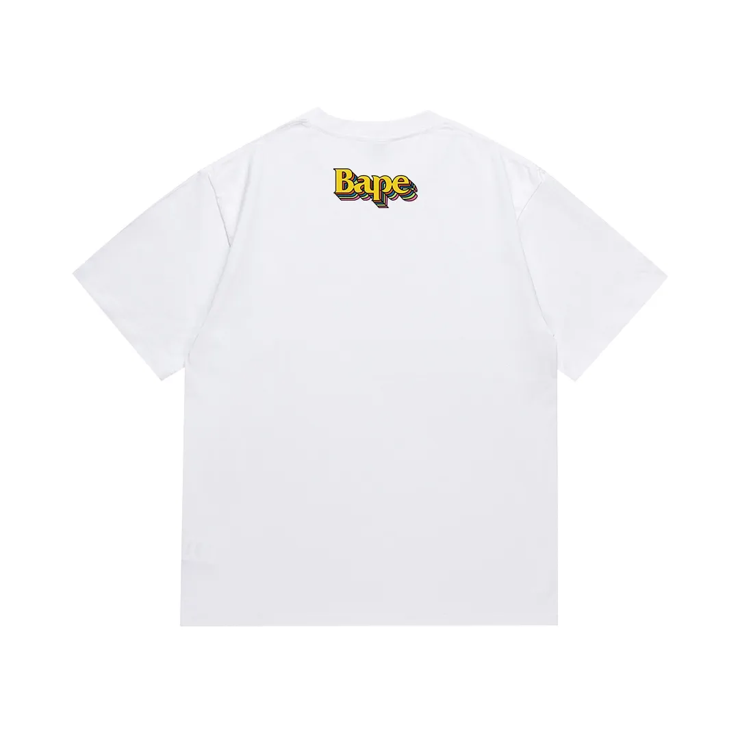 SC085#p110💰 (Top version) BAPE ape head colorful letters printed three-dimensional effect short-sleeved T-shirt Made of 260 grams of high-quality high-weave pure cotton fabric, double yarn combed, soft texture and no pilling Imported environmentally friendly printing glue, bright and three-dimensional pattern, quality 💥Same style for men and women, the upper body is fashionable Color: black white Size: S M L XL XXL