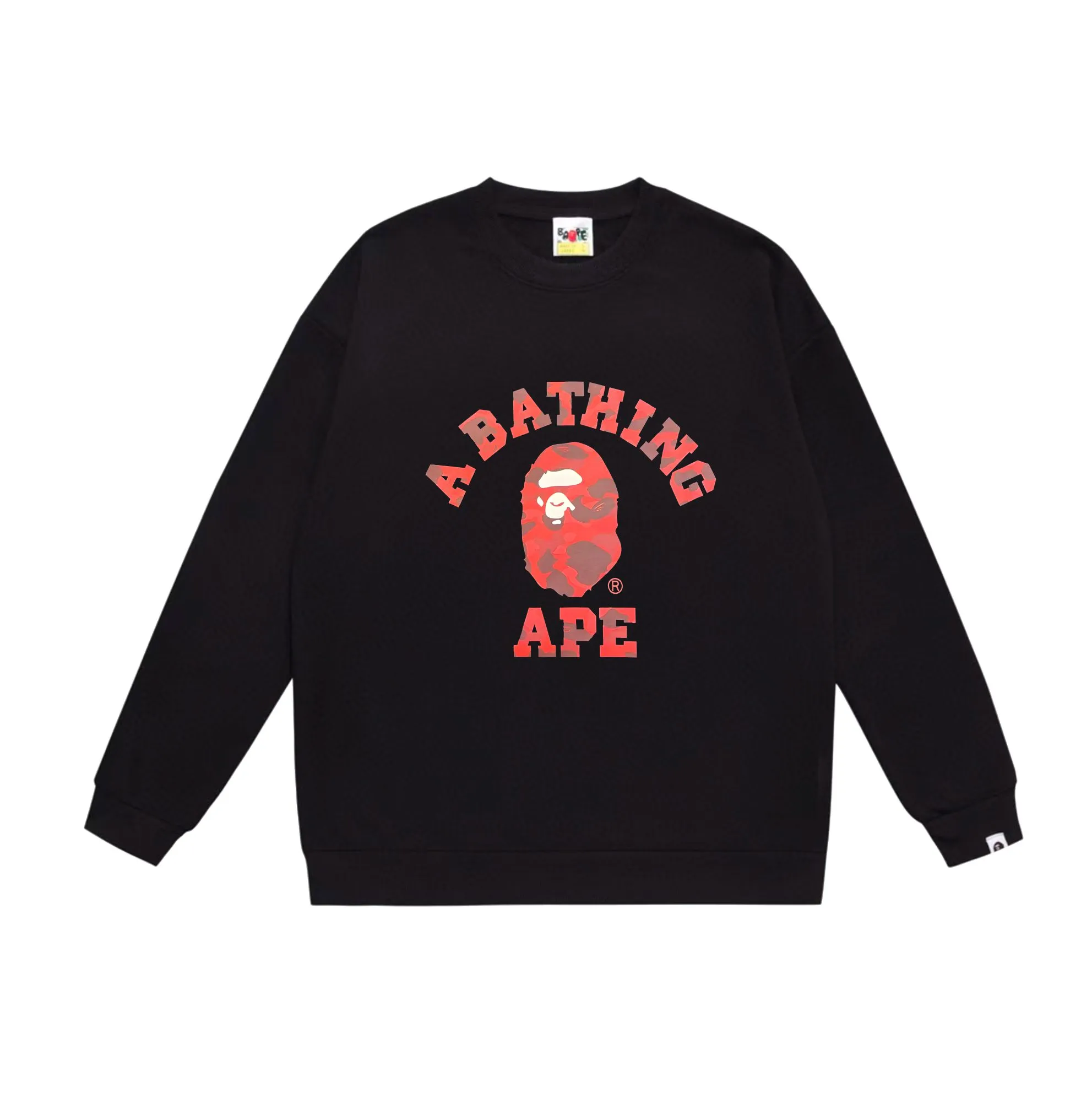 P170 model number SC549# terry 80 plus velvet 85 (top version) BAPE camouflage ape head letter print pattern round neck sweatshirt Made of 350g large terry (drop shoulder large version) fabric, soft texture and no pilling Imported environmentally friendly printing glue, bright and three-dimensional pattern, quality 💥Same style for men and women, the upper body is fashionable Color: black camouflage white camouflage gray camouflage black and red white red gray red black blue white blue Gray blue Black purple White purple Gray purple Black and yellow White and yellow Gray and yellow Size: S M L XL XXL