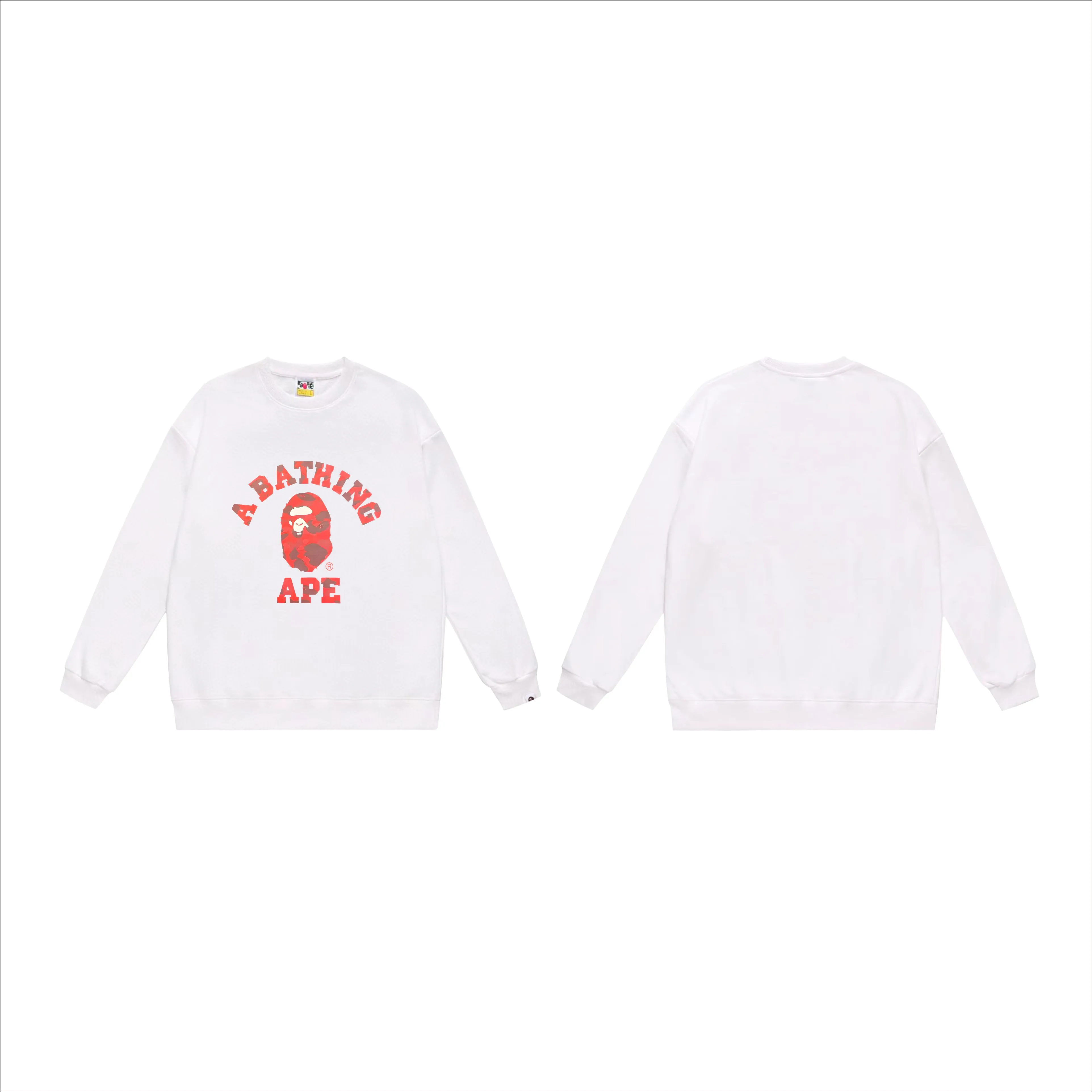 P170 model number SC549# terry 80 plus velvet 85 (top version) BAPE camouflage ape head letter print pattern round neck sweatshirt Made of 350g large terry (drop shoulder large version) fabric, soft texture and no pilling Imported environmentally friendly printing glue, bright and three-dimensional pattern, quality 💥Same style for men and women, the upper body is fashionable Color: black camouflage white camouflage gray camouflage black and red white red gray red black blue white blue Gray blue Black purple White purple Gray purple Black and yellow White and yellow Gray and yellow Size: S M L XL XXL