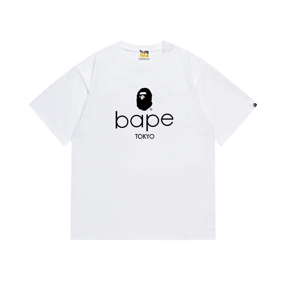 P110 SC067# (top version) BAPE Ape Man Head classic letter printed short-sleeved T-shirt. Made of 260 grams of high-quality high-weave pure cotton fabric. Double yarn combed. The texture is soft and non-pilling. Imported environmentally friendly printing glue. The pattern is bright and three-dimensional. Quality💥Same style for men and women. The upper body is trendy. Color: black and white. Size: S M L XL XXL