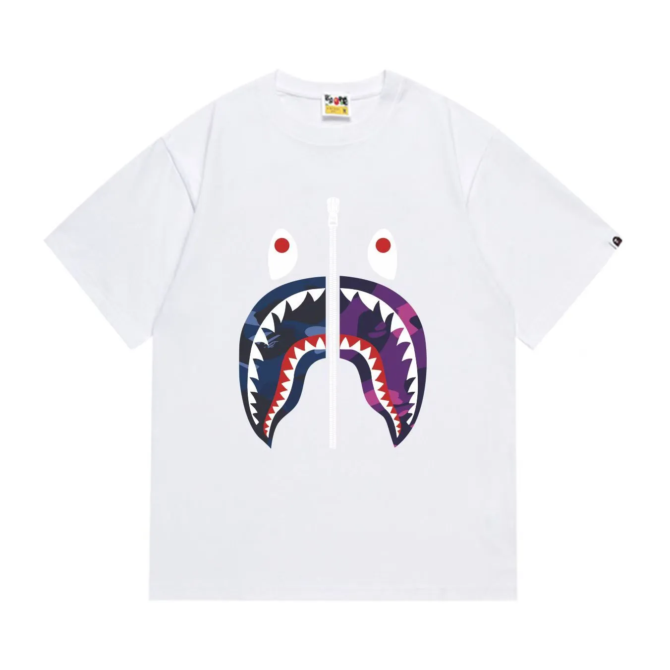 SC1016#p110💰 (top version) BAPE uses 260 grams of high-quality high-weave pure cotton fabric, double yarn combed, soft texture and no pilling, imported environmentally friendly printing glue, bright and three-dimensional pattern, quality 💥Same style for men and women, the upper body is fashionable Color: black white Size: S M L XL XXL
