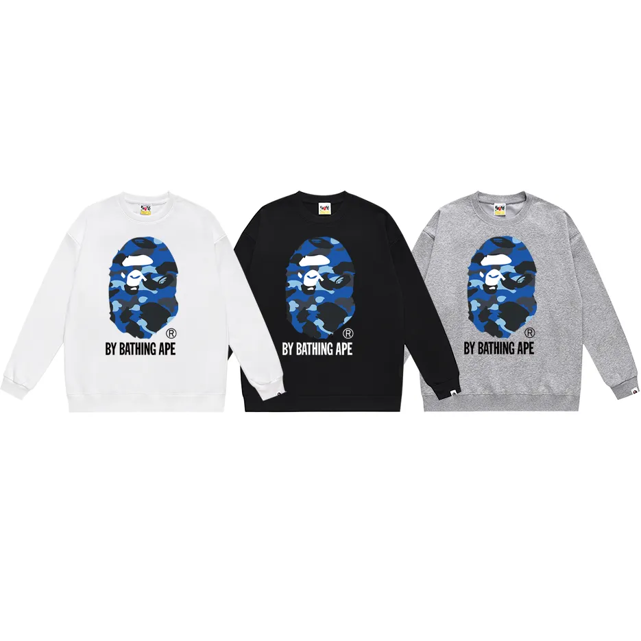 P150 model number SC455# terry 75 plus velvet 80 (top version) BAPE multi-color ape head pattern printed round neck sweatshirt. Made of 350g large terry (drop shoulder large version) fabric, soft texture and no pilling. Imported environmentally friendly printing glue. Bright and three-dimensional pattern. Quality 💥Same style for men and women. The upper body is trendy. Color: black pink, white pink, gray pink, black green, white green, gray green, black red, white red, gray red. Black and blue White and blue Gray and blue Black and purple White and purple Gray and purple Size: S M L XL XXL