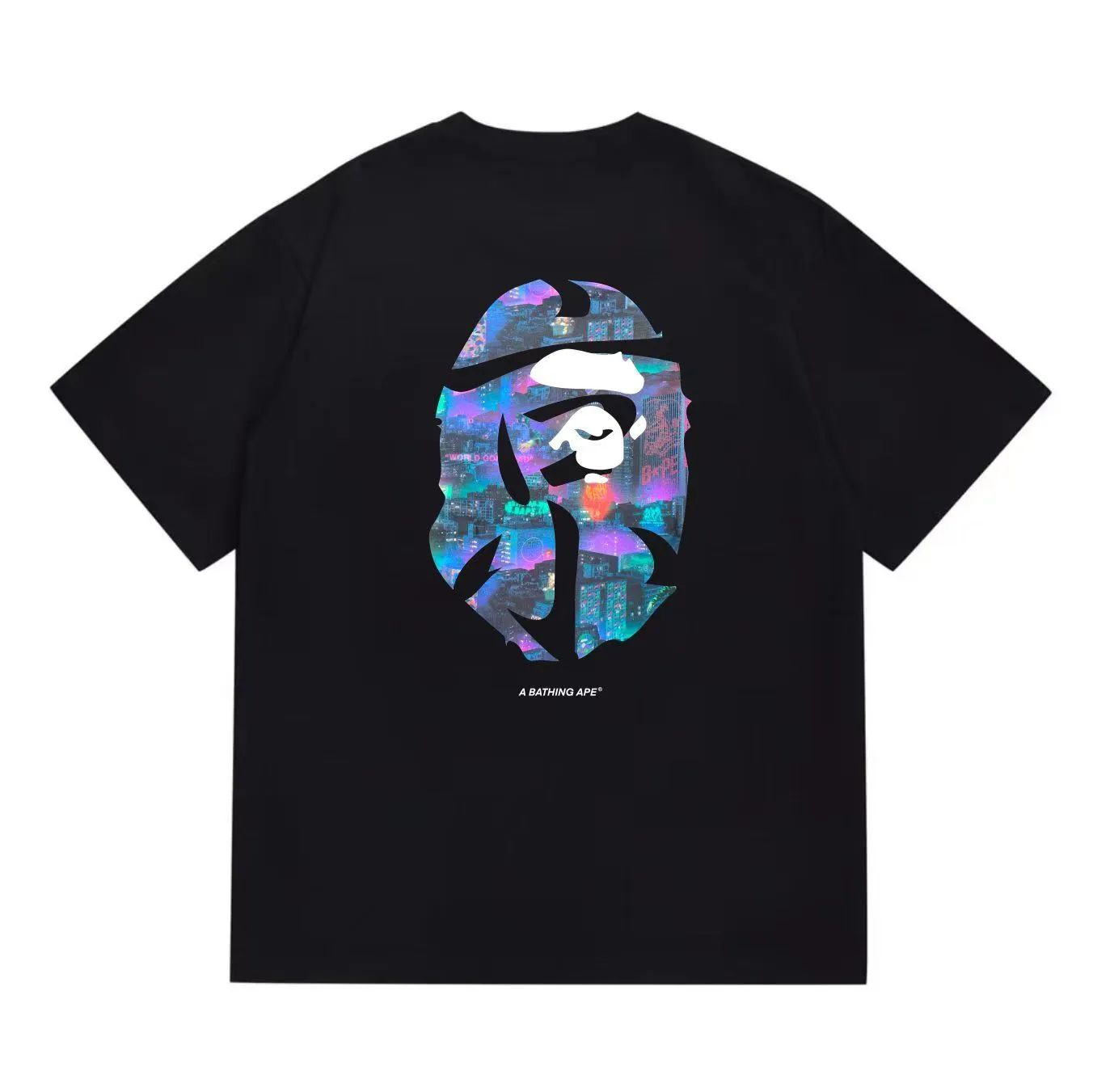SC1009#p110💰 (top version) BAPE uses 260 grams of high-quality high-weave pure cotton fabric, double yarn combed, soft texture and no pilling, imported environmentally friendly printing glue, bright and three-dimensional pattern, quality 💥Same style for men and women, the upper body is fashionable Color: black white Size: S M L XL XXL