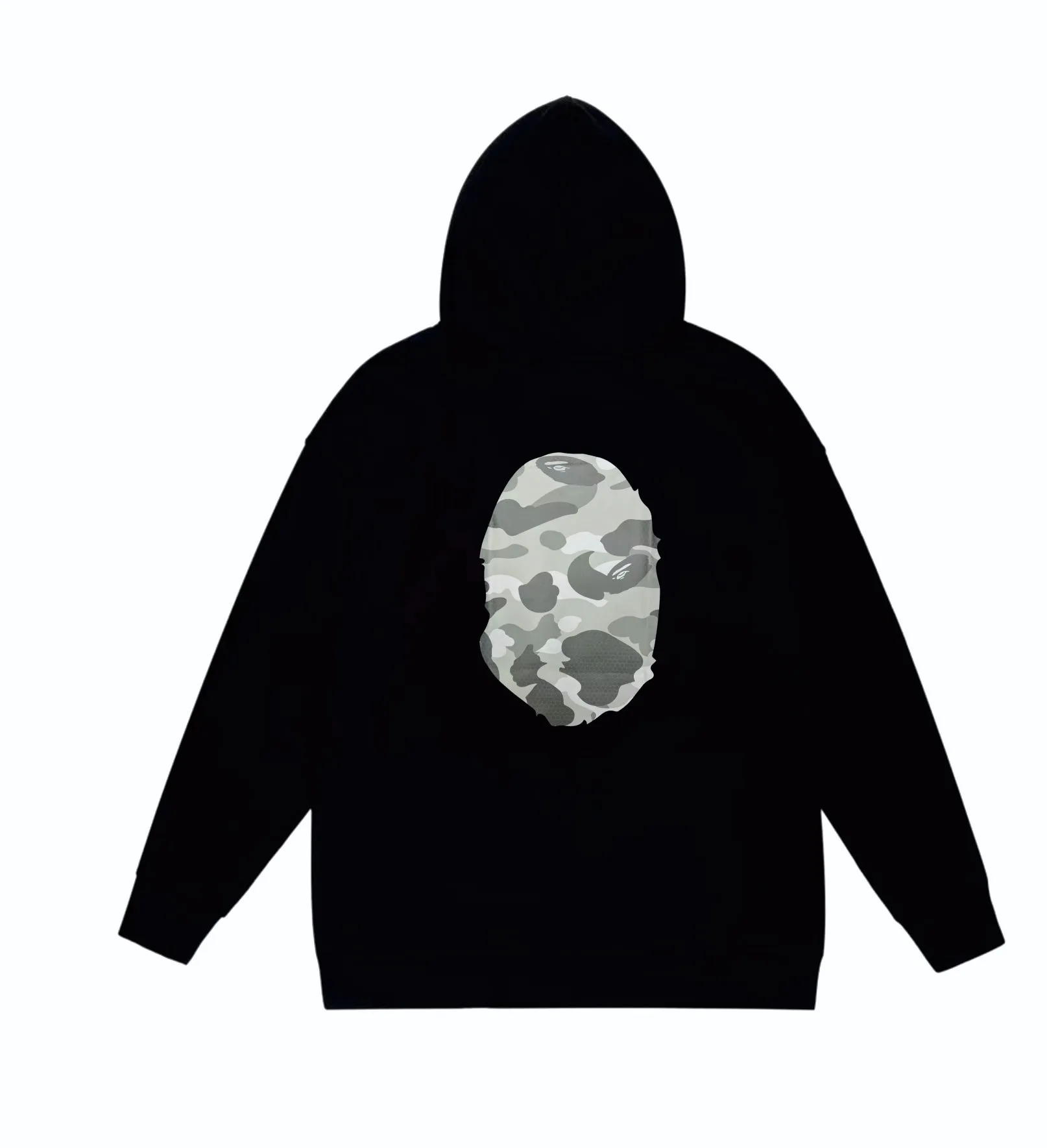 P160 model number SC852# terry 80 plus velvet 90 (top version) BAPE honeycomb camouflage letters great ape head print pattern hooded sweatshirt. Made of 380g large terry (drop shoulder large version) fabric, soft texture and no pilling. Imported environmentally friendly printing glue. Bright and three-dimensional pattern. Quality 💥Same style for men and women. The upper body is trendy. Color: black and blue, white and blue, gray and blue, black and gray, white and gray, gray and gray. Size: S M L XL XXL