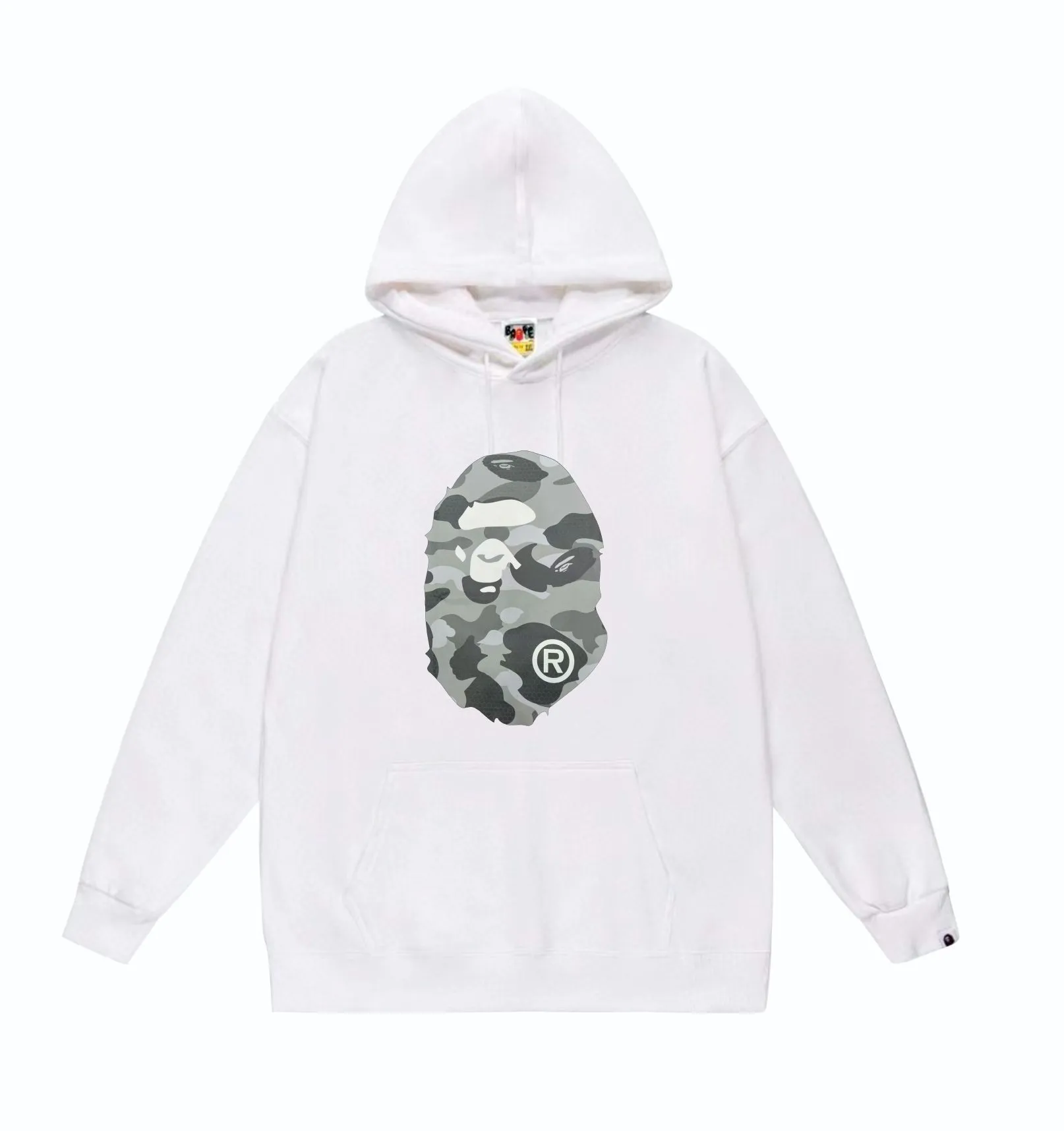 P160 model number SC852# terry 80 plus velvet 90 (top version) BAPE honeycomb camouflage letters great ape head print pattern hooded sweatshirt. Made of 380g large terry (drop shoulder large version) fabric, soft texture and no pilling. Imported environmentally friendly printing glue. Bright and three-dimensional pattern. Quality 💥Same style for men and women. The upper body is trendy. Color: black and blue, white and blue, gray and blue, black and gray, white and gray, gray and gray. Size: S M L XL XXL
