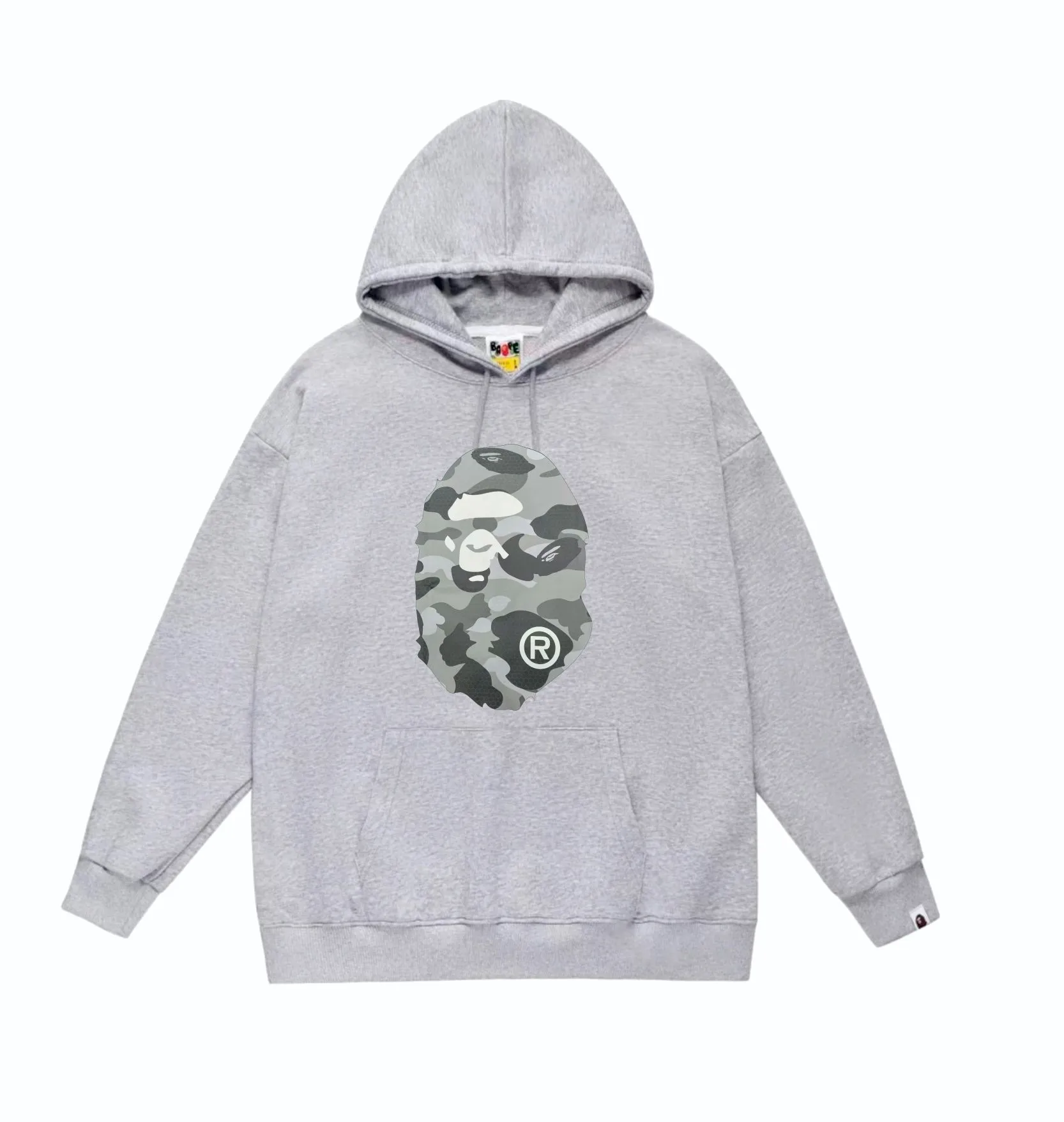 P160 model number SC852# terry 80 plus velvet 90 (top version) BAPE honeycomb camouflage letters great ape head print pattern hooded sweatshirt. Made of 380g large terry (drop shoulder large version) fabric, soft texture and no pilling. Imported environmentally friendly printing glue. Bright and three-dimensional pattern. Quality 💥Same style for men and women. The upper body is trendy. Color: black and blue, white and blue, gray and blue, black and gray, white and gray, gray and gray. Size: S M L XL XXL