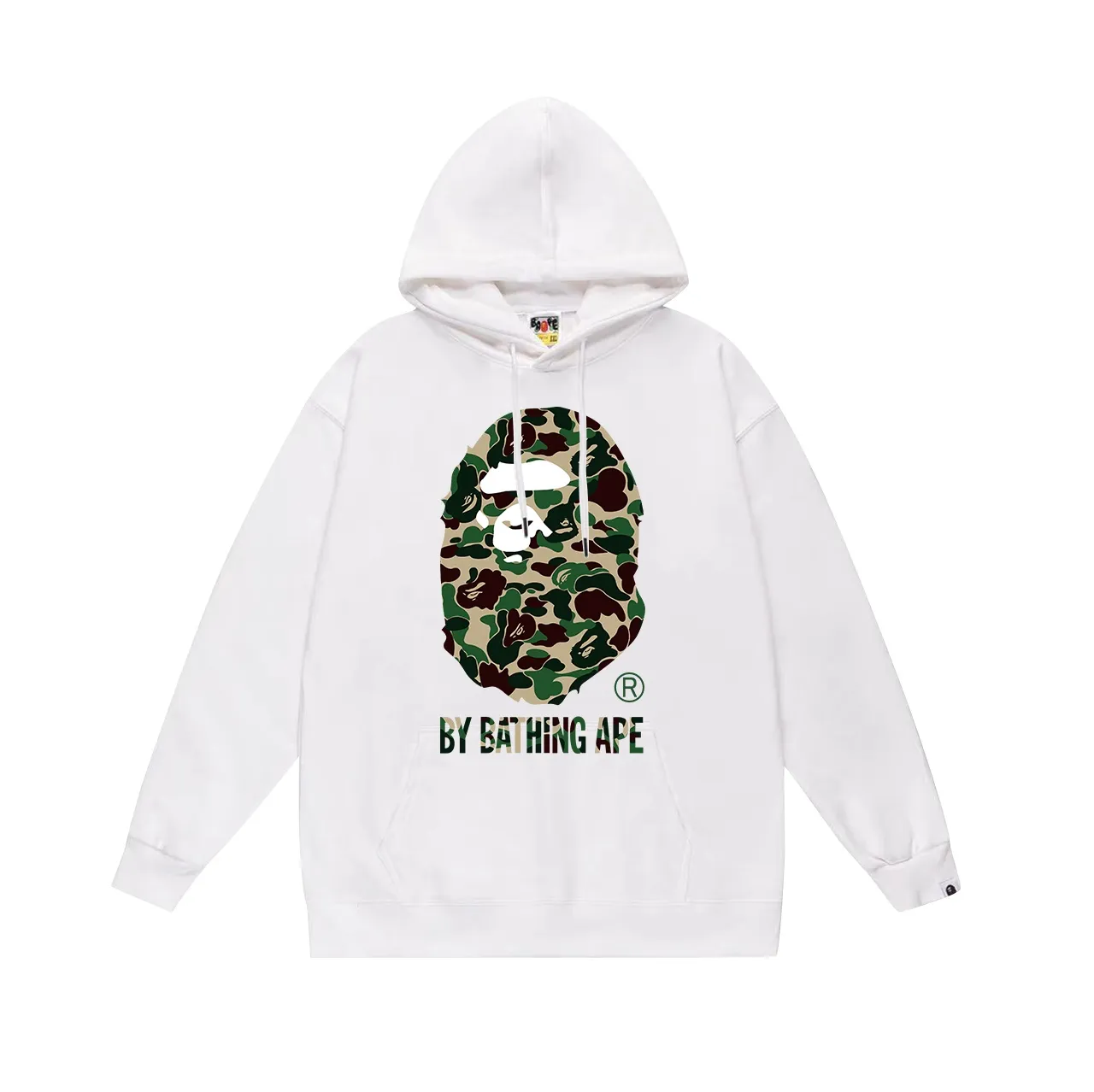 Model No. SC675# terry p160 plus velvet p180💰 (top version) BAPE camouflage ape head LOGO printed hooded sweatshirt. Made of 380g large terry 430g silver fox velvet (drop shoulder large version) fabric. The texture is soft and non-pilling. Imported environmentally friendly printing glue. The pattern is bright and three-dimensional. Quality💥Same style for men and women. The upper body is trendy. Color: black green white green gray green Size: S M L XL XXL