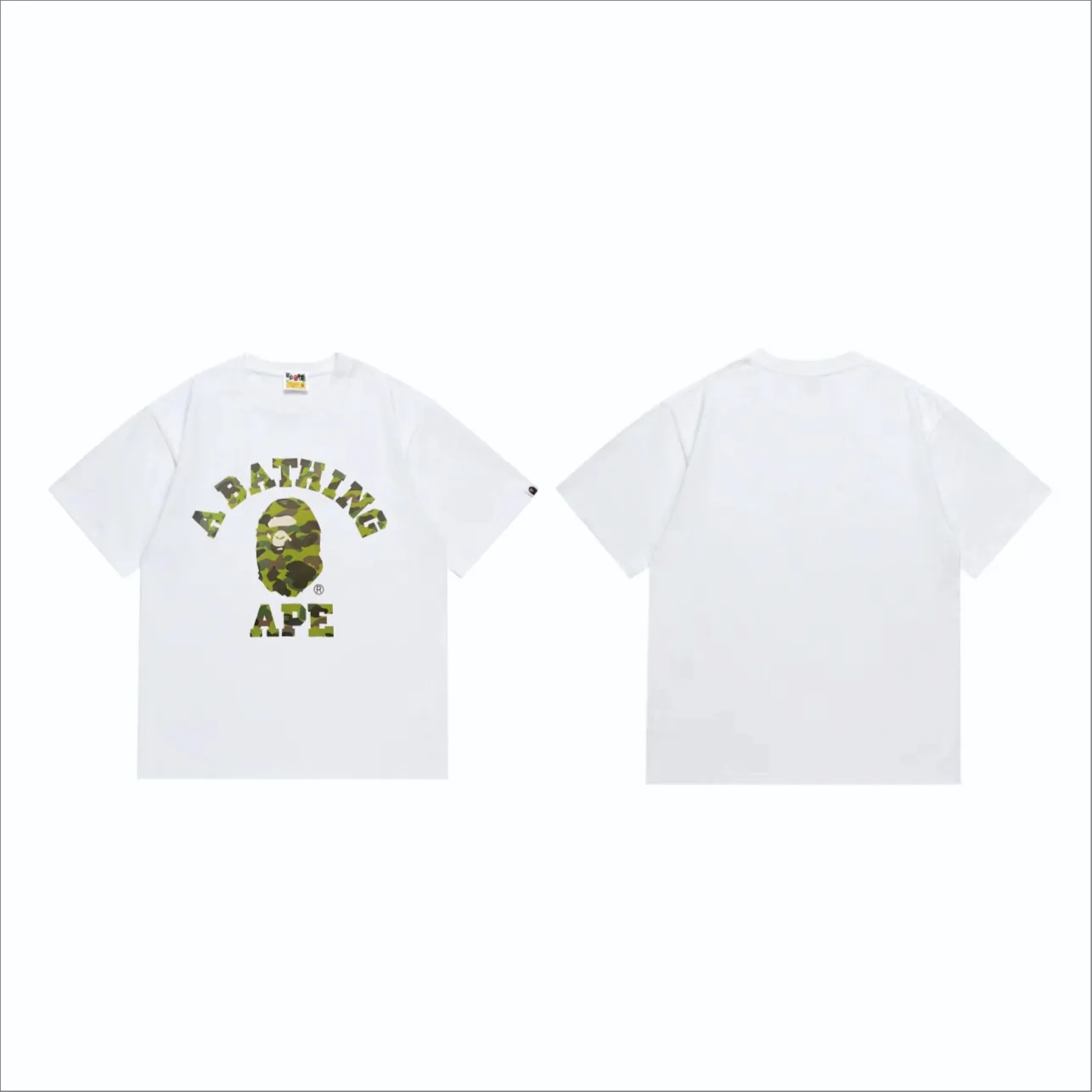 SC249#p110💰 (top version) BAPE camouflage ape head letter printed short-sleeved T-shirt Made of 260 grams of high-quality high-weave pure cotton fabric, double yarn combed, soft texture without pilling, imported environmentally friendly printing glue, bright and three-dimensional pattern, quality 💥unisex style, the upper body is fashionable Color: black red white red black purple white purple black yellow white yellow black blue white blue black camouflage green white camouflage green Size: S M L XL XXL