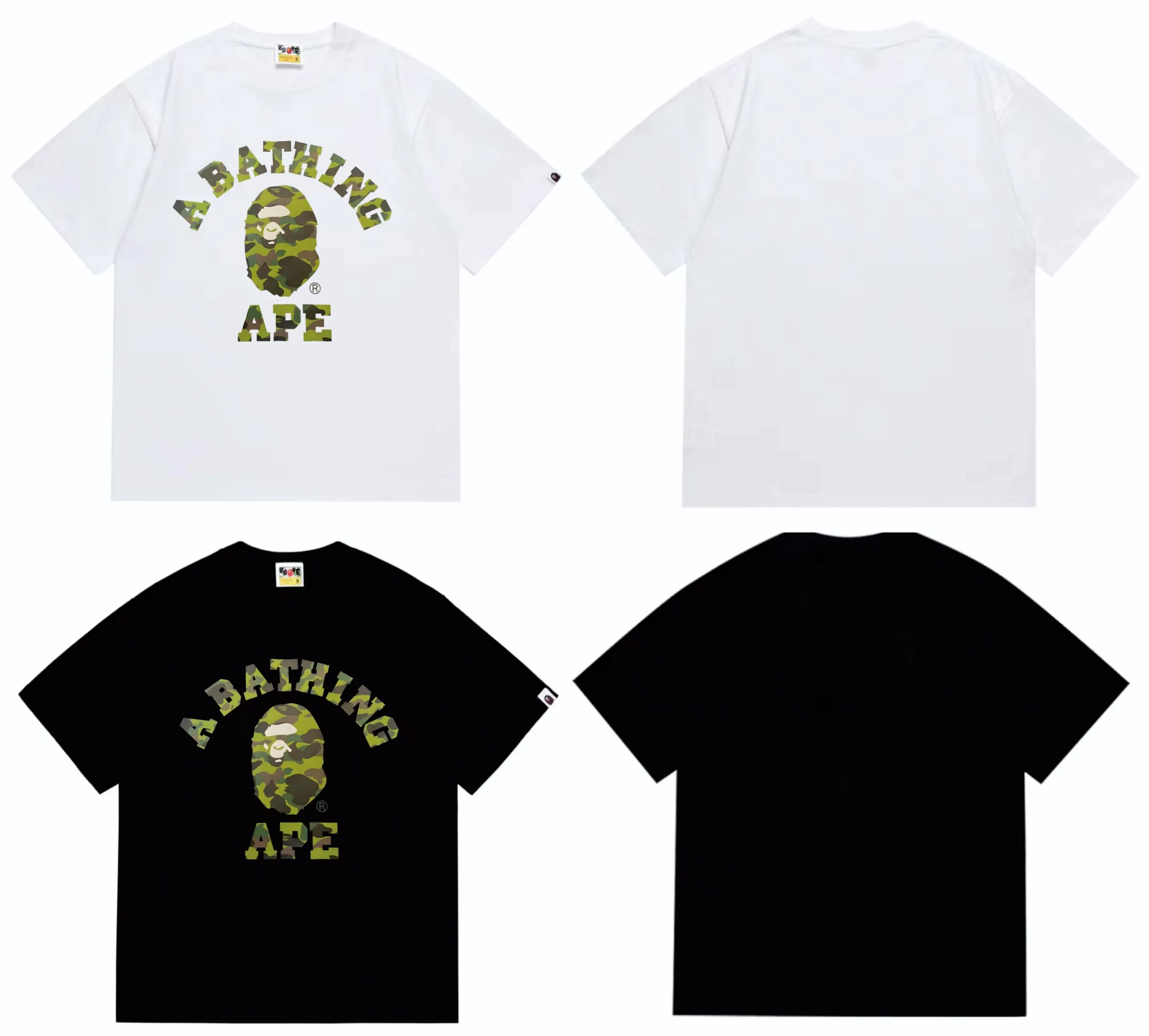 SC249#p110💰 (top version) BAPE camouflage ape head letter printed short-sleeved T-shirt Made of 260 grams of high-quality high-weave pure cotton fabric, double yarn combed, soft texture without pilling, imported environmentally friendly printing glue, bright and three-dimensional pattern, quality 💥unisex style, the upper body is fashionable Color: black red white red black purple white purple black yellow white yellow black blue white blue black camouflage green white camouflage green Size: S M L XL XXL