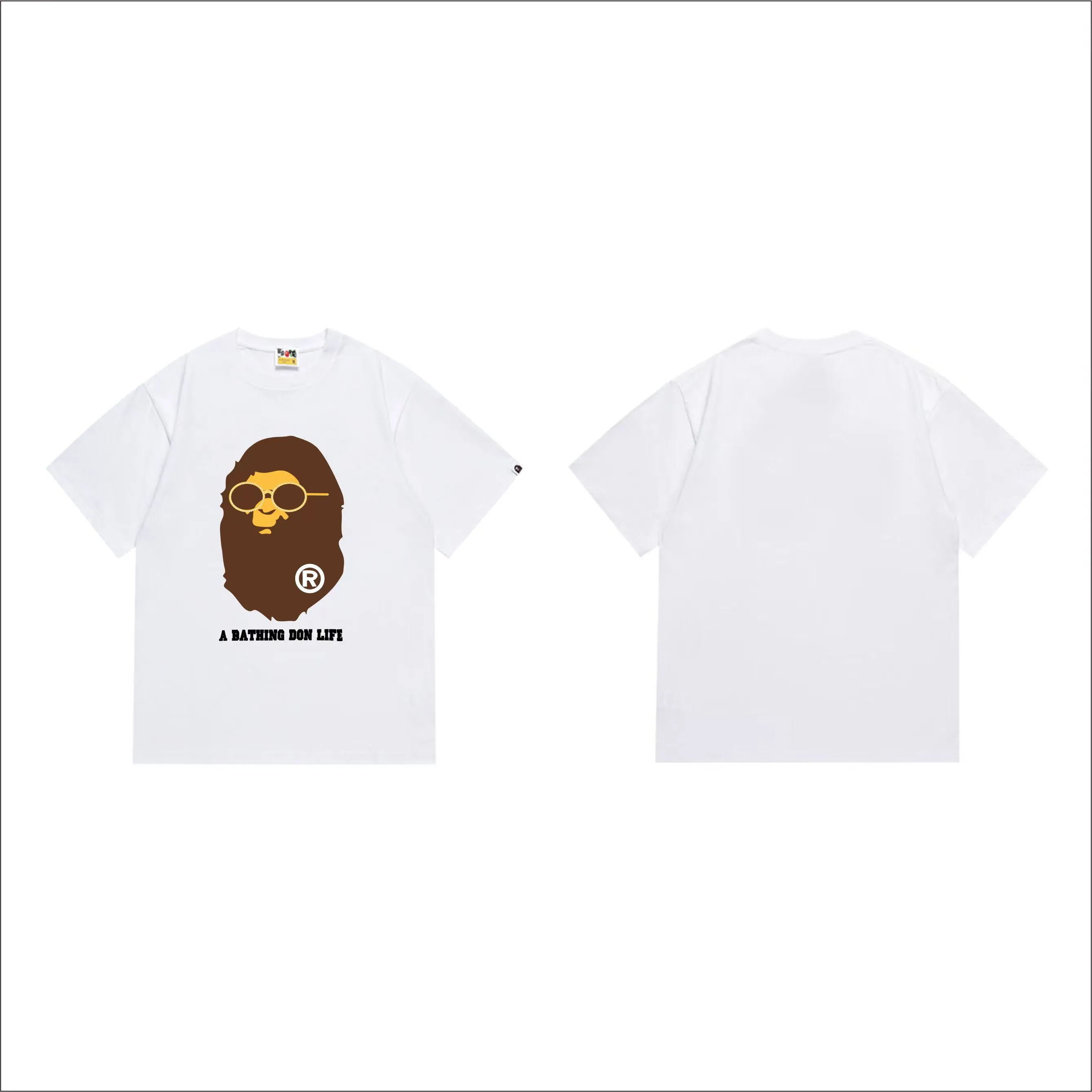 SC281#p110💰 (top version) BAPE uses 260 grams of high-quality high-weave pure cotton fabric, double yarn combed, soft and non-pilling texture, imported environmentally friendly printing glue, bright and three-dimensional pattern, quality 💥Same style for men and women, the upper body is trendy Color: Black White Size: S M L XL XXL