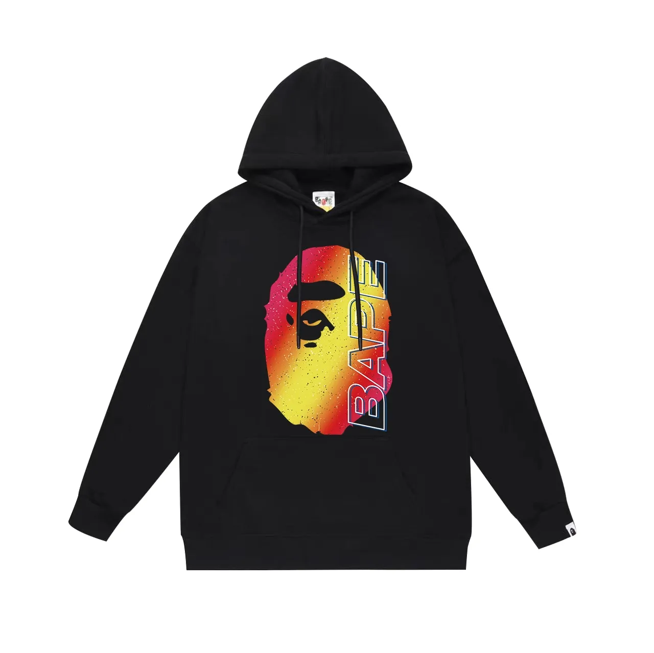 Model number SC727#terry p160 plus velvet 180💰 (top version) BAPE gradient grainy ape head letter print hooded sweatshirt. Made of 380 grams of large terry (drop shoulder large version) fabric. The texture is soft and non-pilling. Imported environmentally friendly printing glue. The pattern is bright and three-dimensional. Quality💥Same style for men and women. The upper body is trendy. Color: black white gray Size: S M L XL XXL
