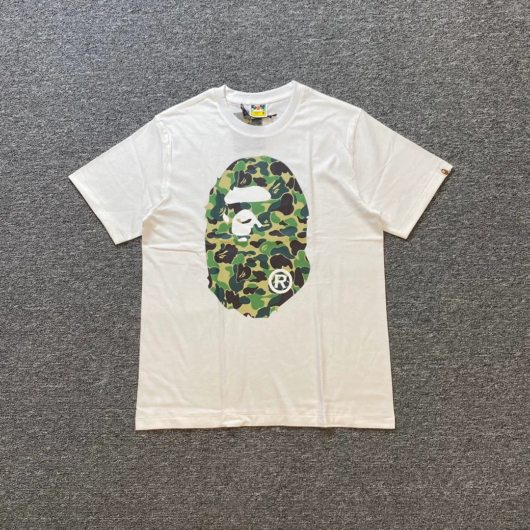 💰140 Bape Abc Blue Pink Green Camouflage Ape Man Reappearance 280g Couple Model: S-XXL [White Green Black Green White Blue Black Blue White Pink Black Pink]