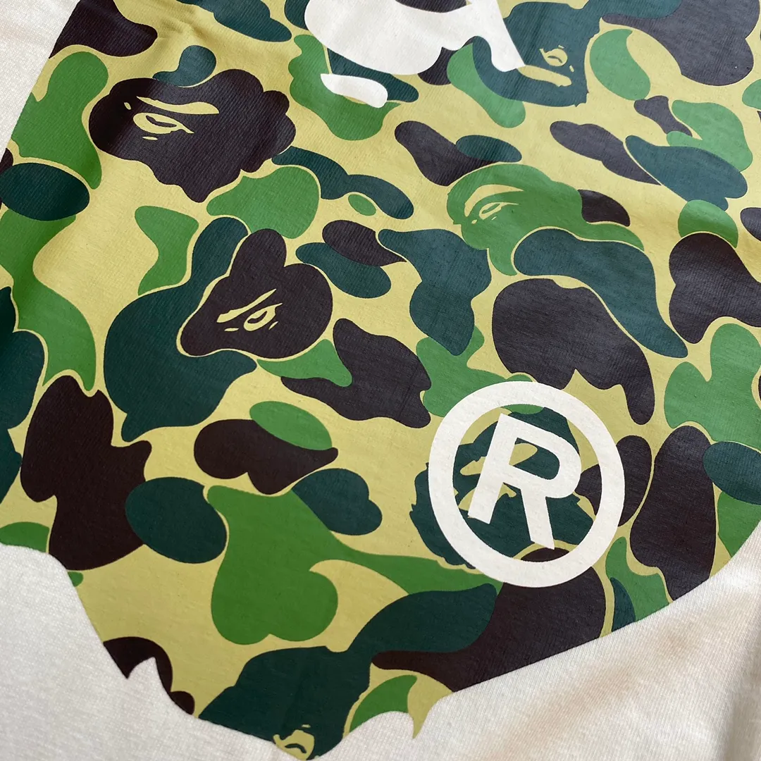 💰140 Bape Abc Blue Pink Green Camouflage Ape Man Reappearance 280g Couple Model: S-XXL [White Green Black Green White Blue Black Blue White Pink Black Pink]