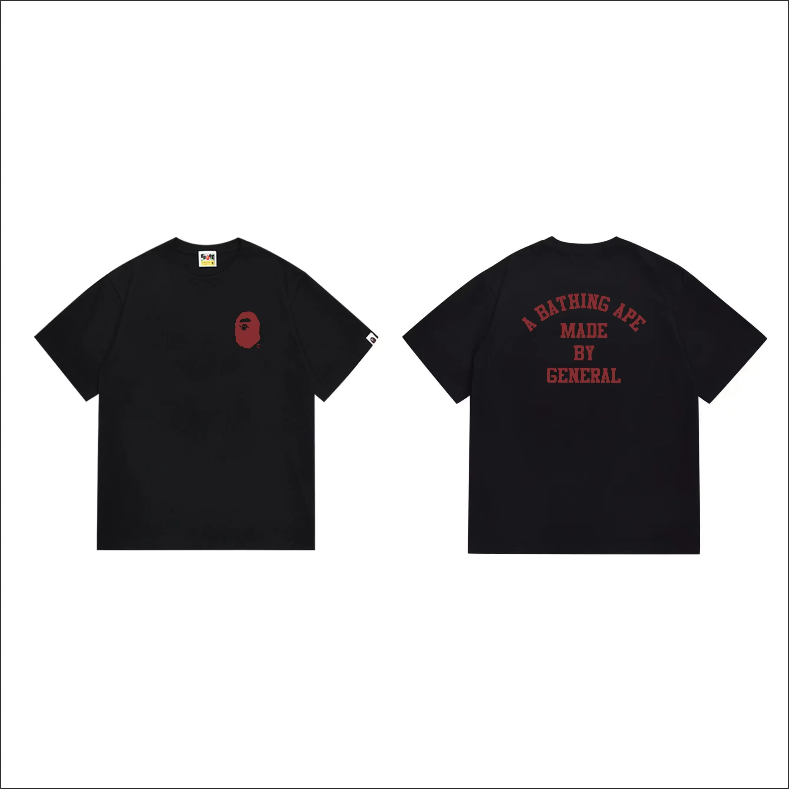 SC1005#p110💰 (top version) BAPE uses 260 grams of high-quality high-weave pure cotton fabric, double yarn combed, soft and non-pilling texture, imported environmentally friendly printing glue, bright and three-dimensional pattern, quality 💥Same style for men and women, the upper body is fashionable Color: black white Size: S M L XL XXL