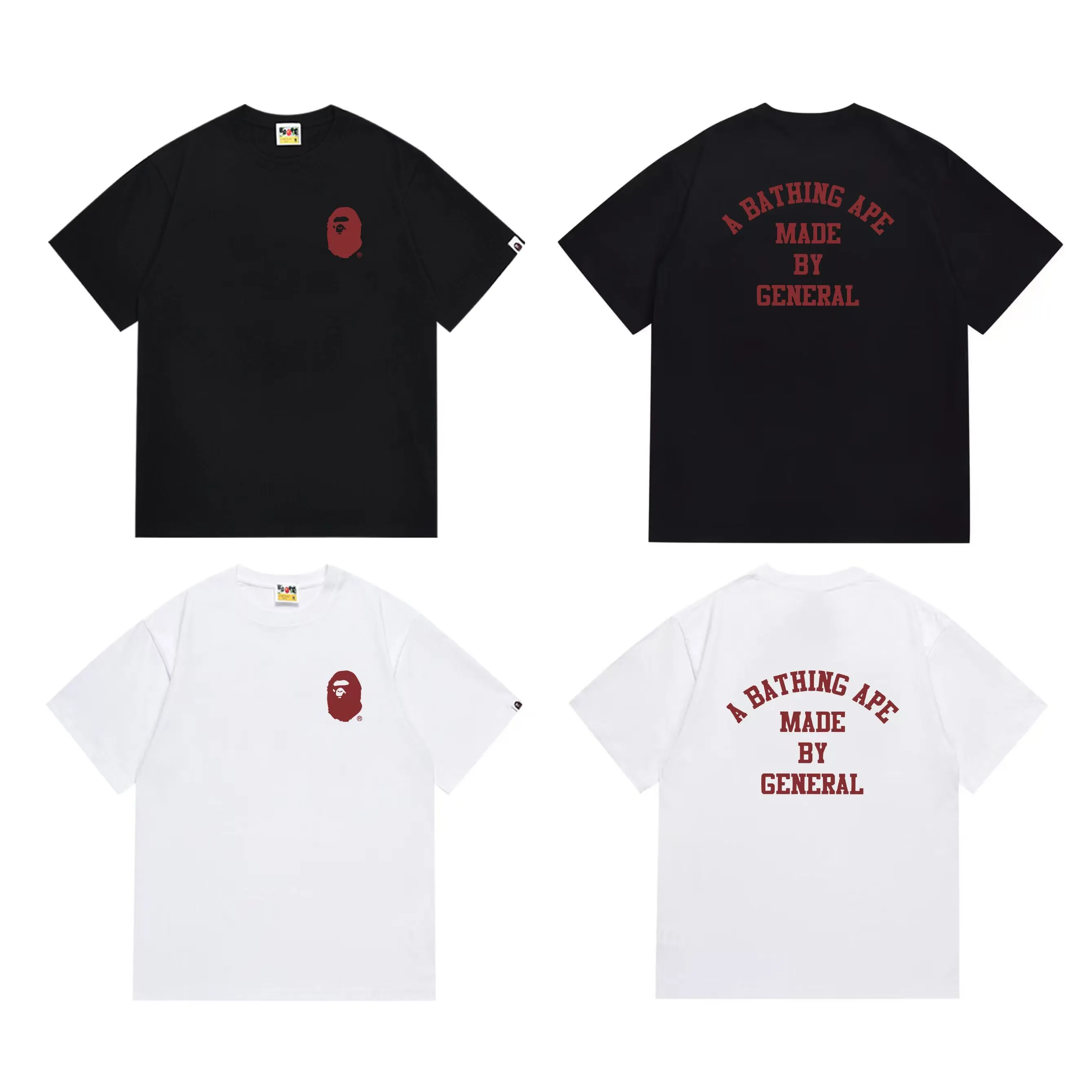 SC1005#p110💰 (top version) BAPE uses 260 grams of high-quality high-weave pure cotton fabric, double yarn combed, soft and non-pilling texture, imported environmentally friendly printing glue, bright and three-dimensional pattern, quality 💥Same style for men and women, the upper body is fashionable Color: black white Size: S M L XL XXL