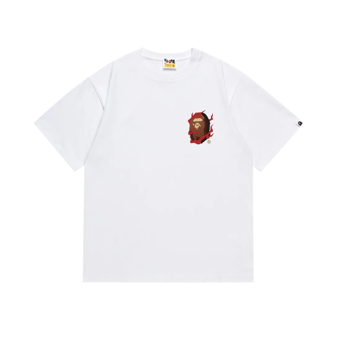 SC144#p110💰 (top version) BAPE SOUVENIR RELAXED FIT souvenir ape short-sleeved T-shirt Made of 260 grams of high-quality high-weave pure cotton fabric, double yarn combed, soft texture and no pilling Imported environmentally friendly printing glue, bright and three-dimensional patterns, quality 💥Same style for men and women, the upper body is fashionable Color: black white Size: S M L XL XXL