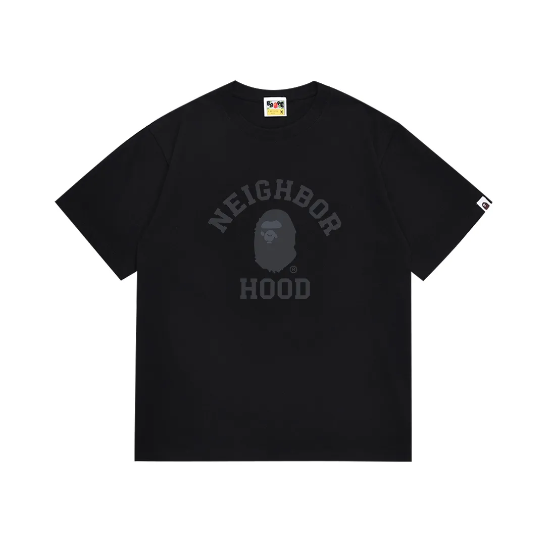 SC140#p110💰 (top version) BAPE ape head letter printed short-sleeved T-shirt Made of 260 grams of high-quality high-weave pure cotton fabric, double yarn combed, soft texture and no pilling Imported environmentally friendly printing glue, bright and three-dimensional pattern, quality 💥Same style for men and women, the upper body is fashionable Color: black white Size: S M L XL XXL