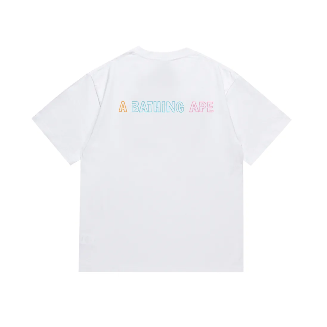 P110 SC021# (top version) BAPE ape head letter printed short-sleeved T-shirt Japanese trendy brand for men. Made of 260 grams of high-quality high-weave pure cotton fabric. Double yarn combed. The texture is soft and non-pilling. Imported environmentally friendly printing glue. The pattern is bright and three-dimensional. Quality 💥Same style for men and women. The upper body is trendy. Color: black and white. Size: S M L XL XXL